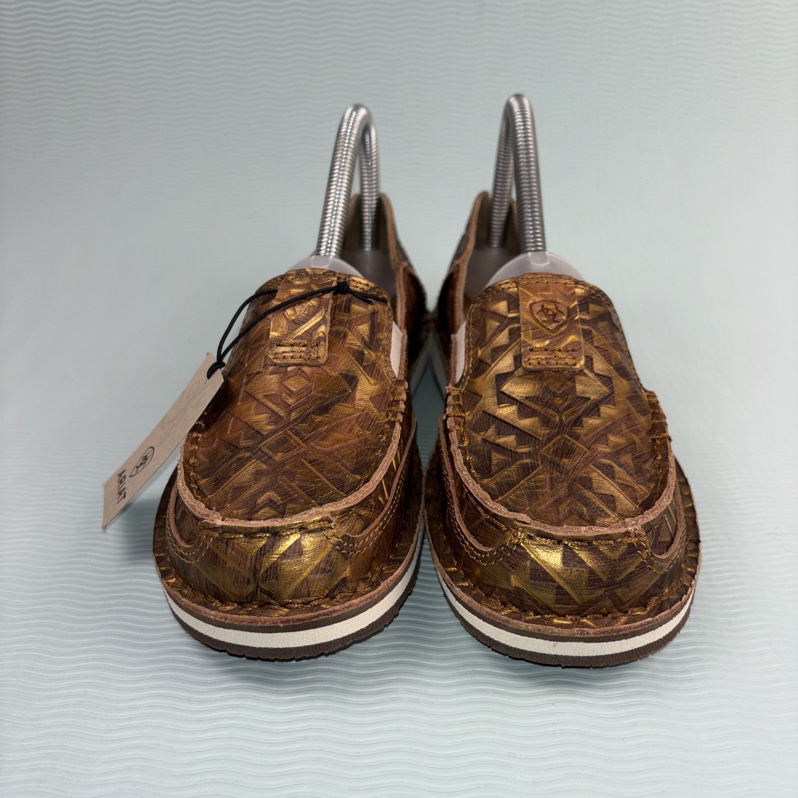 Ariat Women’s Tooled Leather Slip-On Shoes Size 6.5B Brown Western Loafers NWT