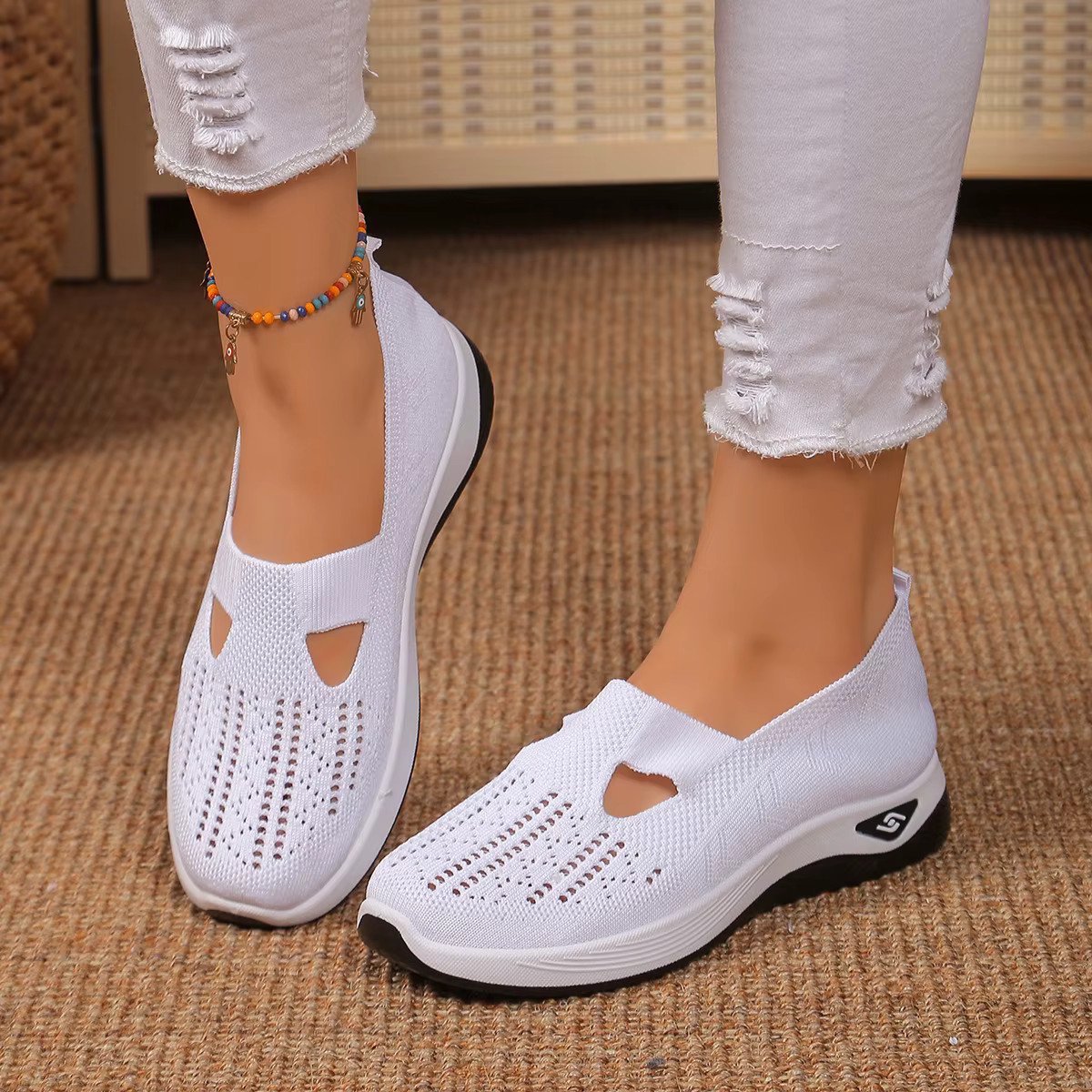 Women’s Breathable Slip On Sneakers Lightweight Orthopedic Summer Walking Shoes