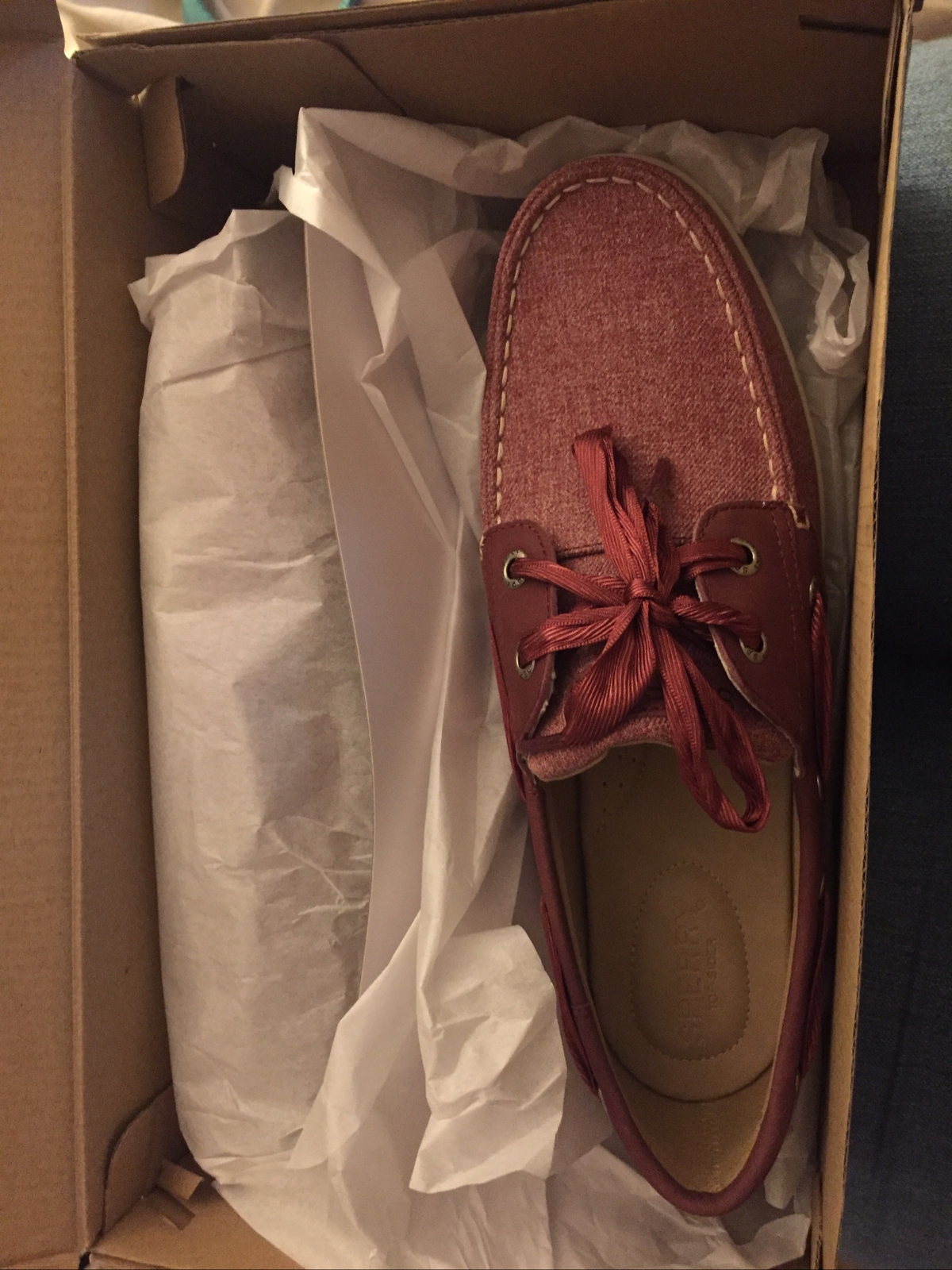 Sperry Koifish Boat Shoe – Sprkl Canvs Brgdy Leather Women’s 9.5