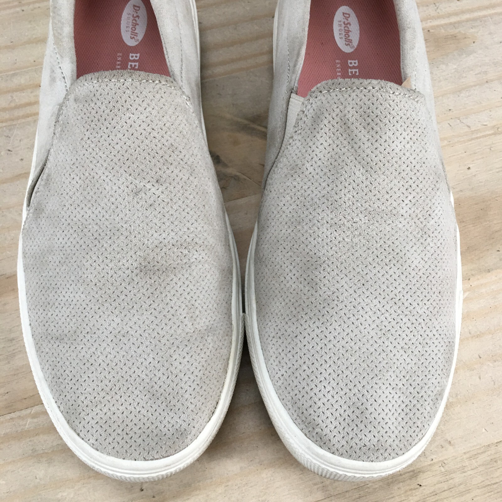 Dr. Scholls Shoes Womens 7M Nova Slip On Sneakers Gray Fabric Perforated Comfort
