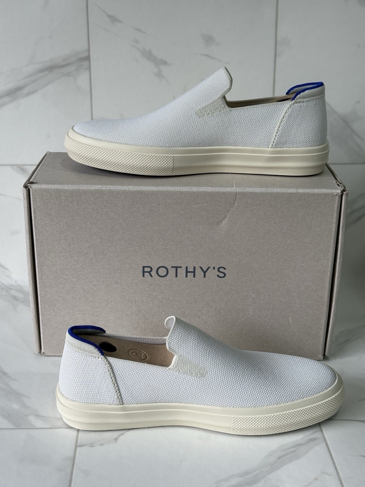 Rothys The Original City Slip On Sneaker Unisex M8 W9.5 Antique White 118-001