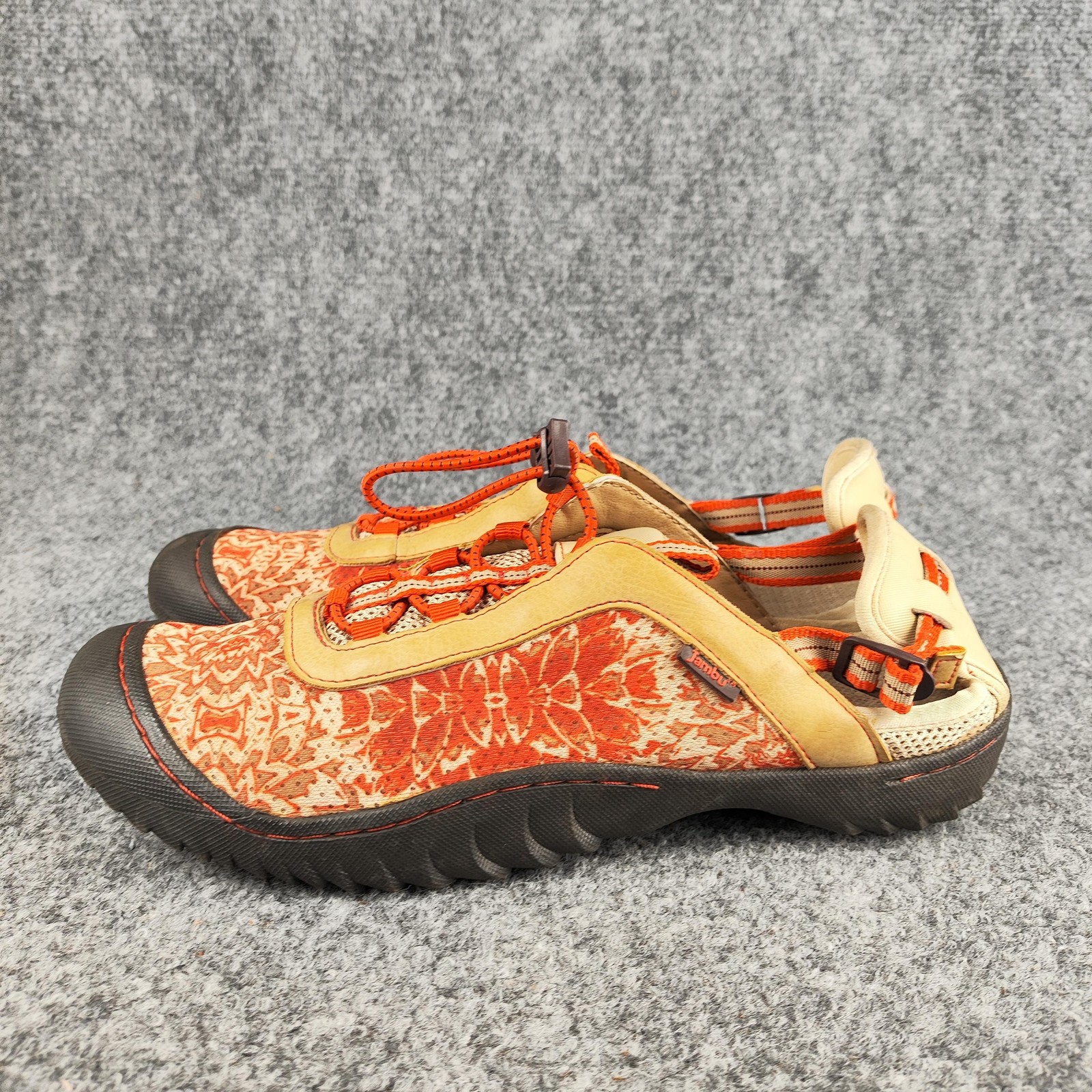 Jambu Shoes Womens Size 10 Orange Floral Walking Sneakers All Terra Design