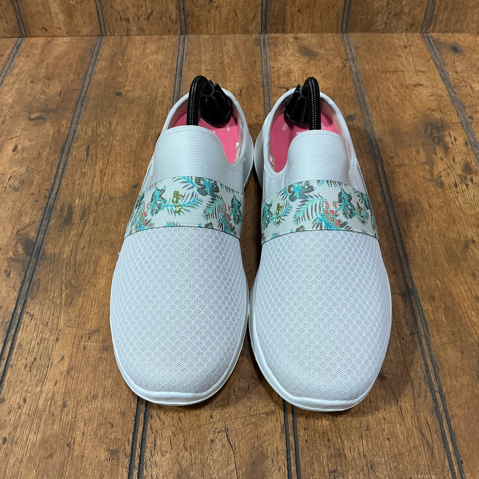 Skechers Go walk Womens Tropical Oasis White Mules Slip On Shoes 124713 Size 11