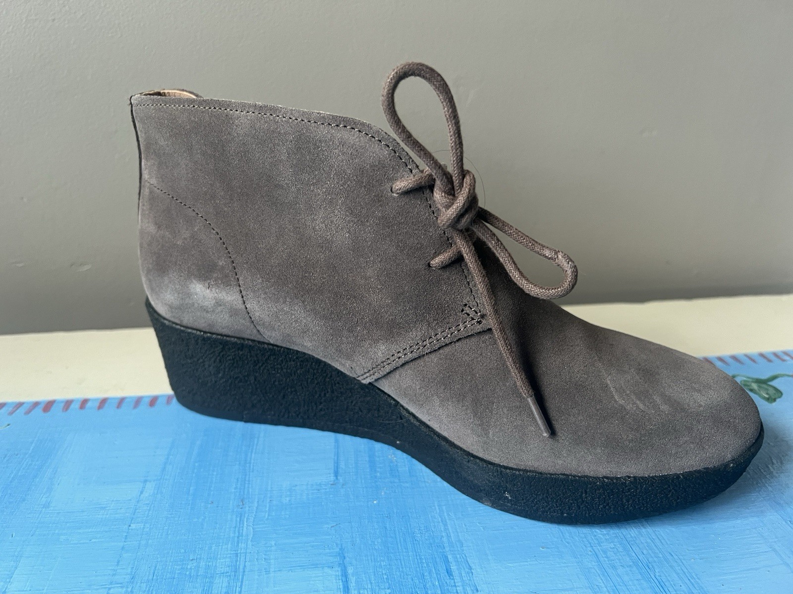 CLARKS ORIGINALS Athie Terra Desert Boots Wedge Sole Taupe Women’s 10 M NEW