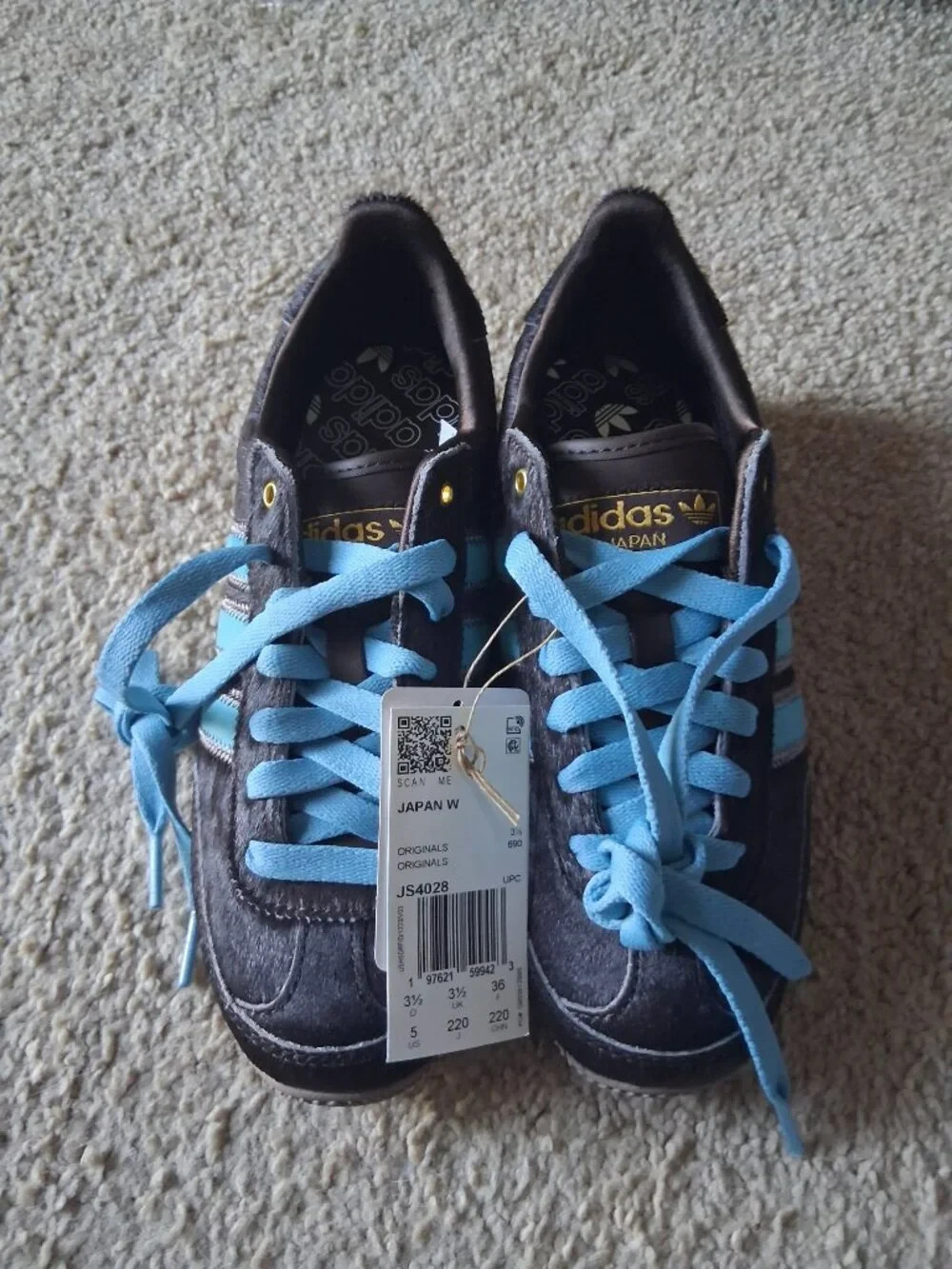 Adidas Japan Lace Up Womens Pony Hair Brown Sneakers Casual Shoes JS4028 Sz 5