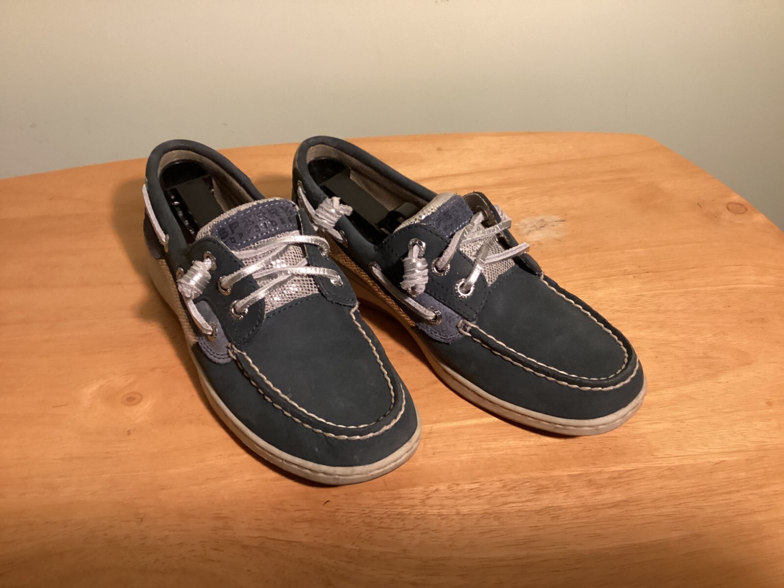 Sperry Women’s Top-Sider Blue Koifish Textured Stripe Slip On Boat Shoe Size 5M