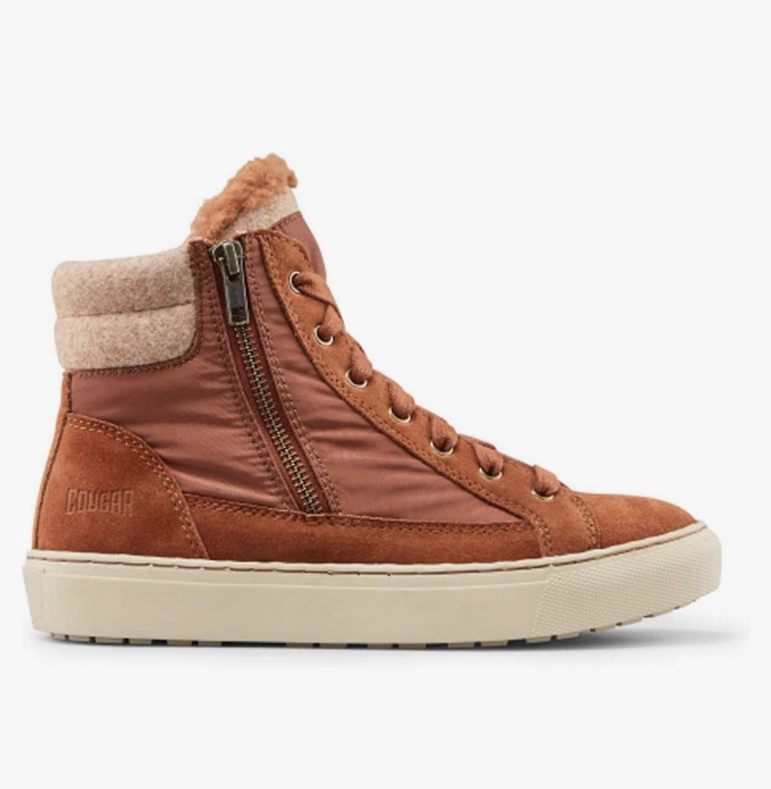 Cougar Shoes Women’s Dax Tabaco Suede Nylon Winterized Sneakers Sz 10 New