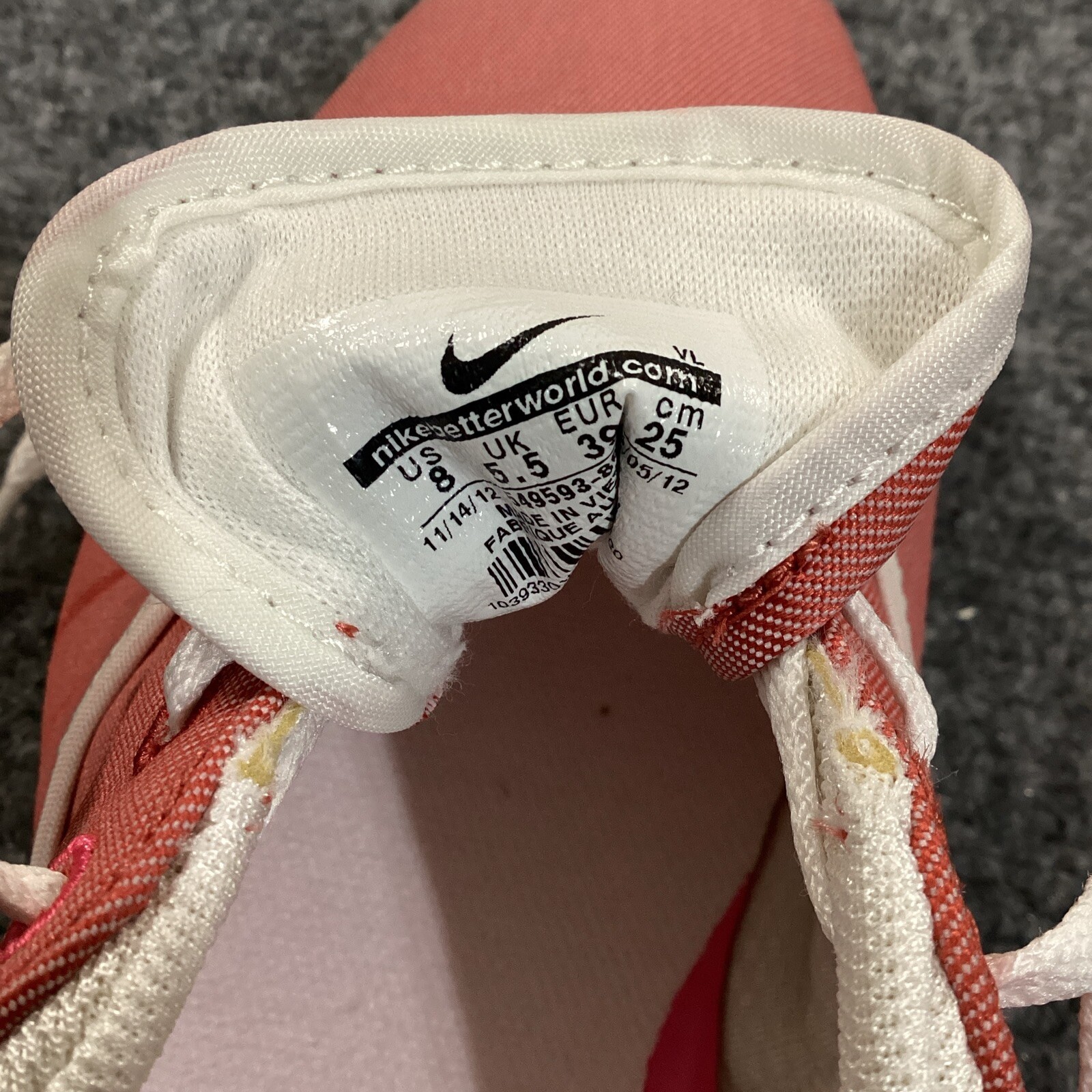 Nike Golf Shoes Womens 8 Pink Lunarlon Duet Spikeless Redwood 549593-800 Lace