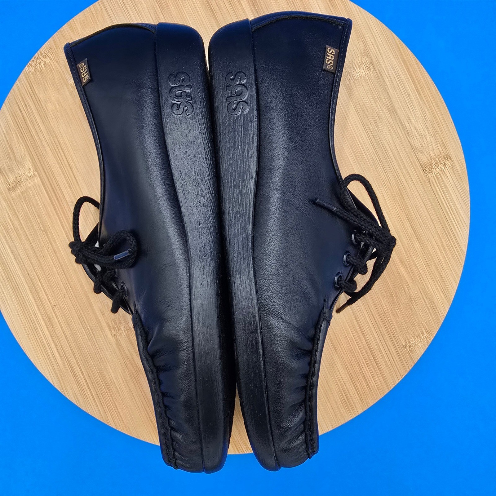 SAS Handsewn Genuine Leather Black Comfort Oxford Shoes Women’s NWOB 9.5WW