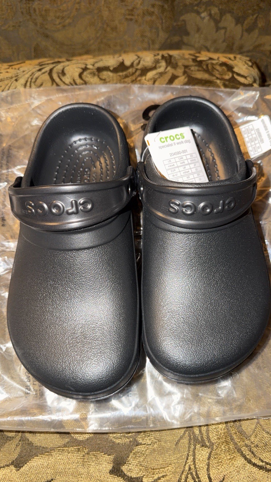 Crocs Specialist II Vented Work Clogs Black Size W6 M4 Unisex
