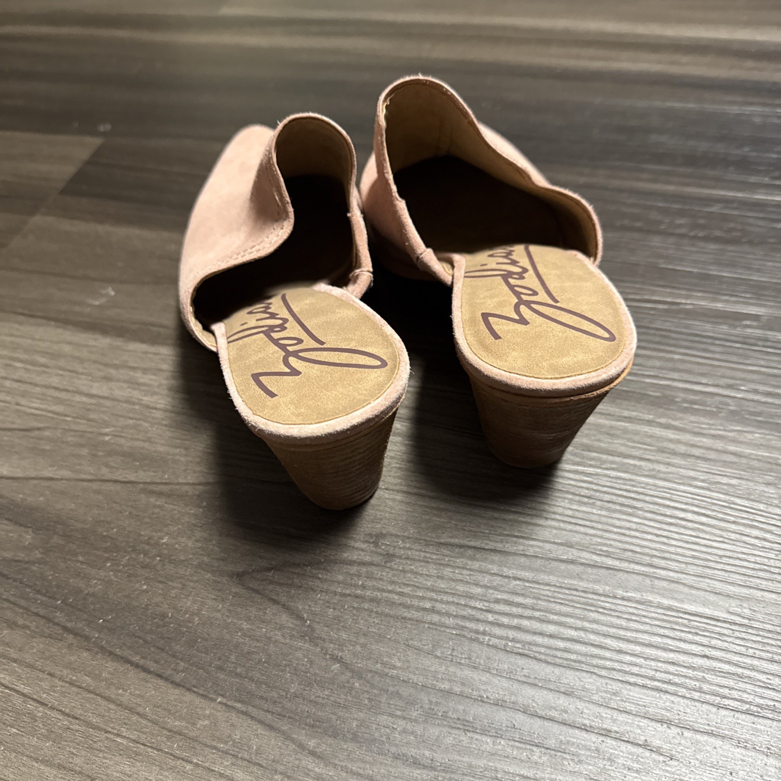 Zodiac Suede Leather ADA Slip-on Open Back Mules Pink Shoe Size 9 Cowboy Western