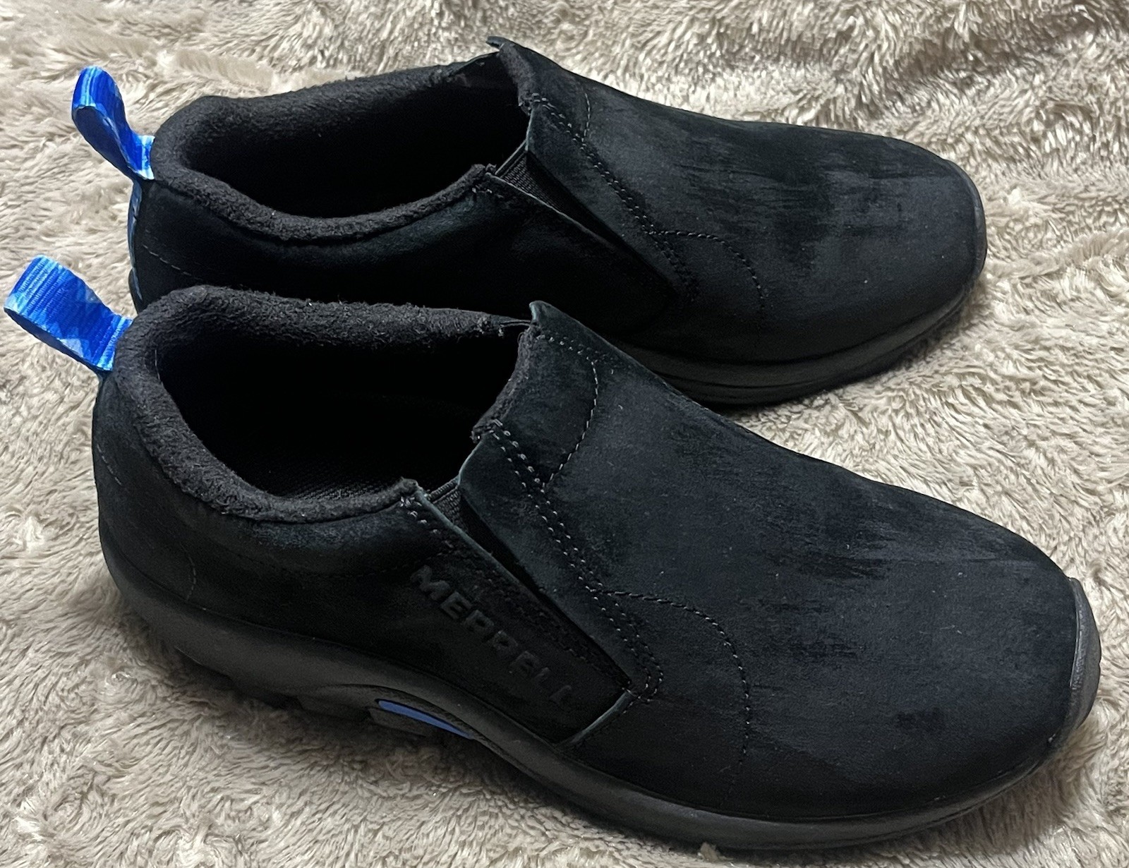 Merrell Jungle Moc Arctic Grip Shoes Black Suede Slip On J37844 Womens Size 6