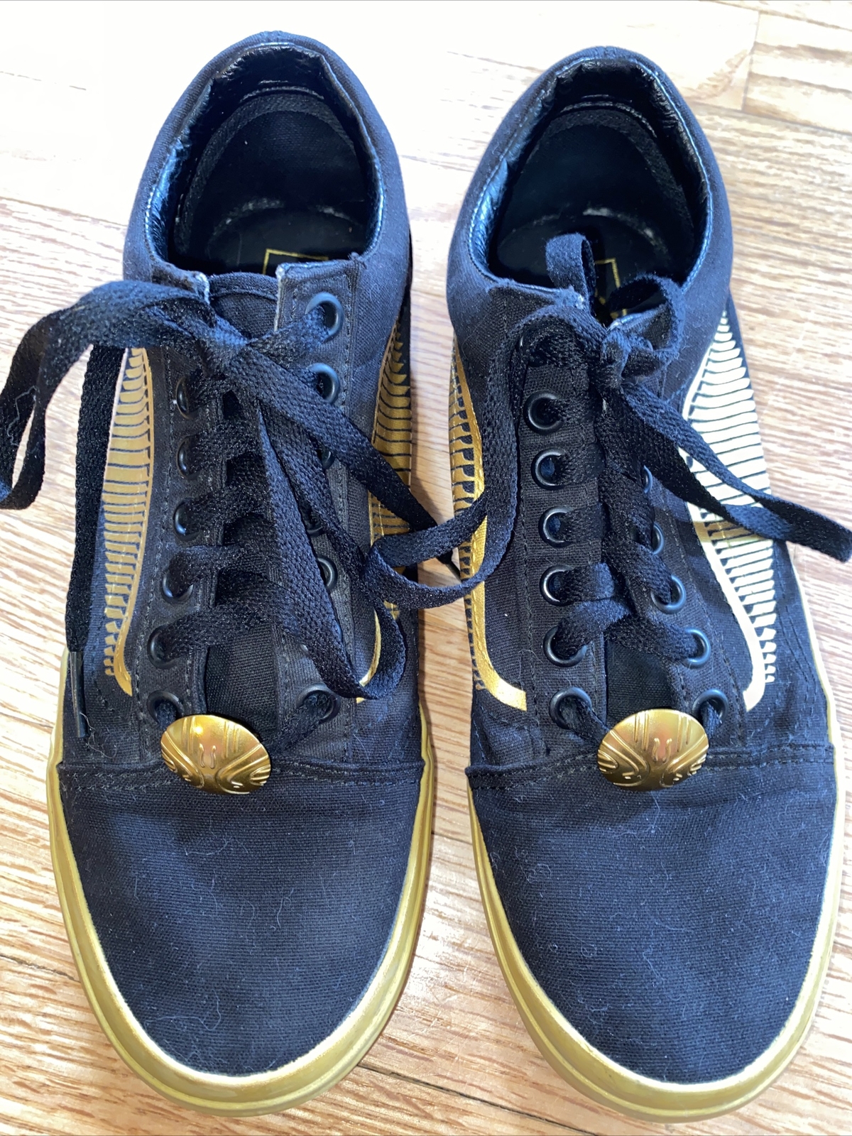 VANS HARRY POTTER GOLDEN SNITCH SNEAKERS WOMENS 8 MENS 6.5 NICE PRE-OWNED COND!