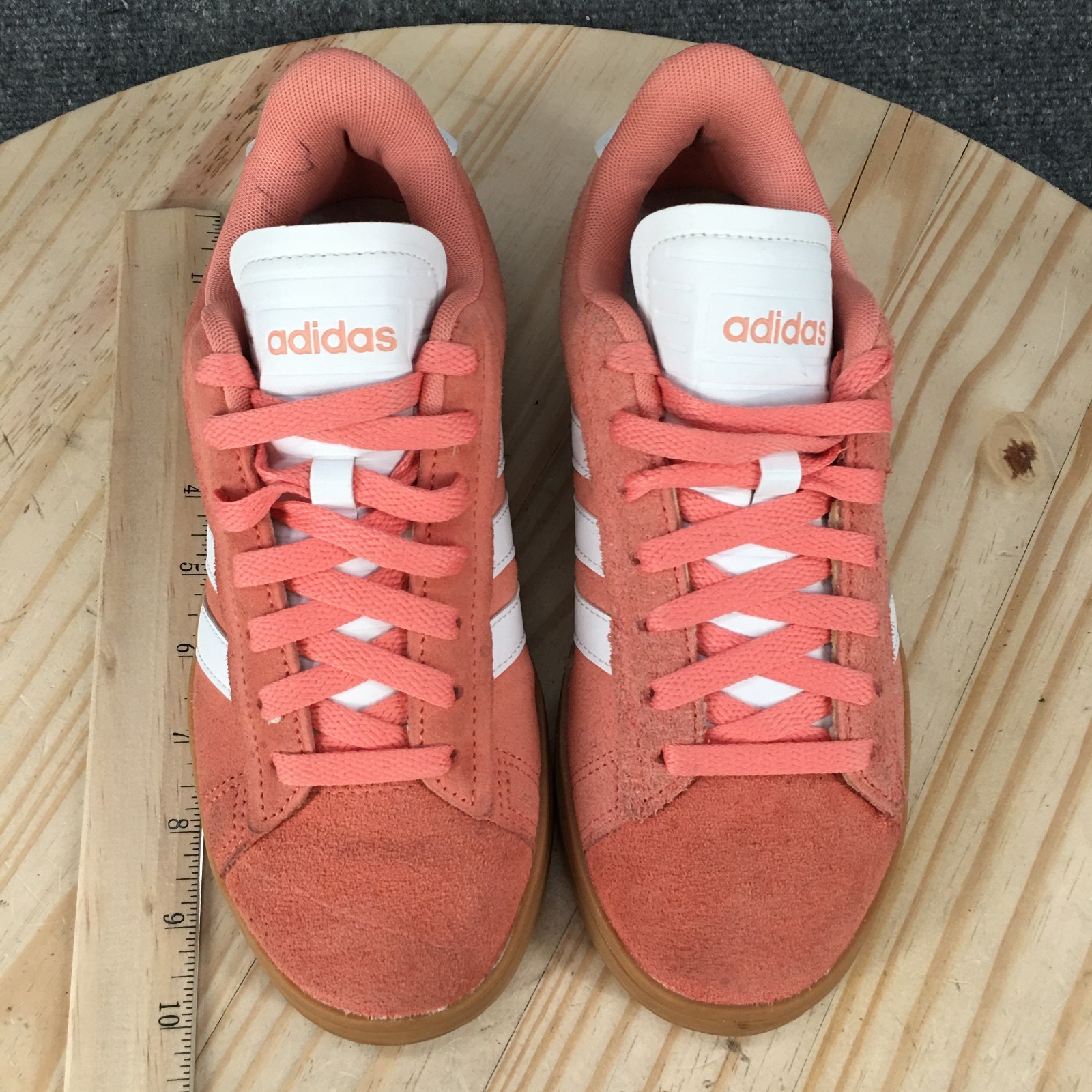 Adidas Grand Court Alpha Shoes Womens 6 M Sneakers Casual ID9847 Suede Peach