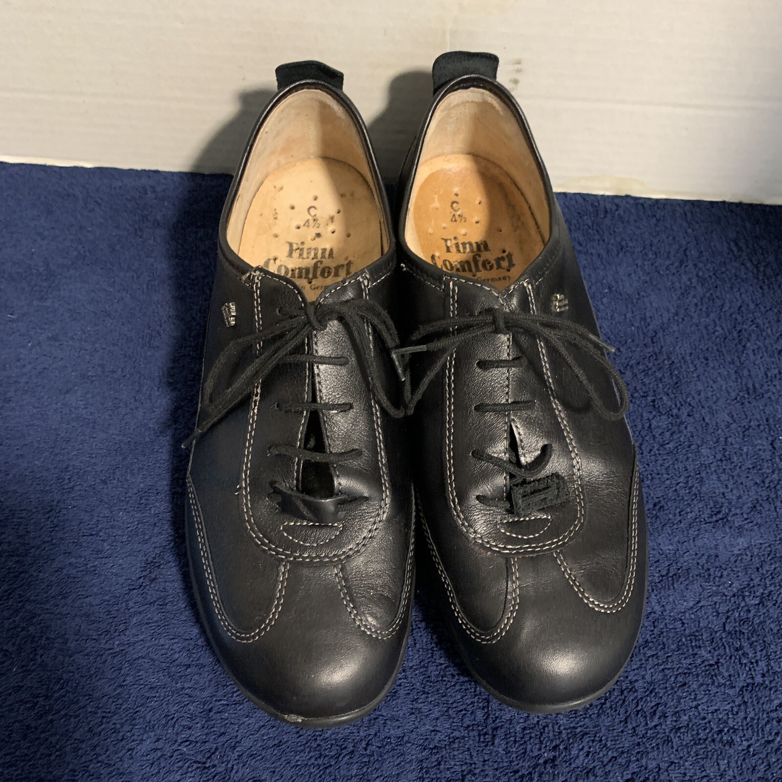 FINN COMFORT Germany Women’s Size 6.5 US 4 1/2 UK Black Leather Manaus Shoes