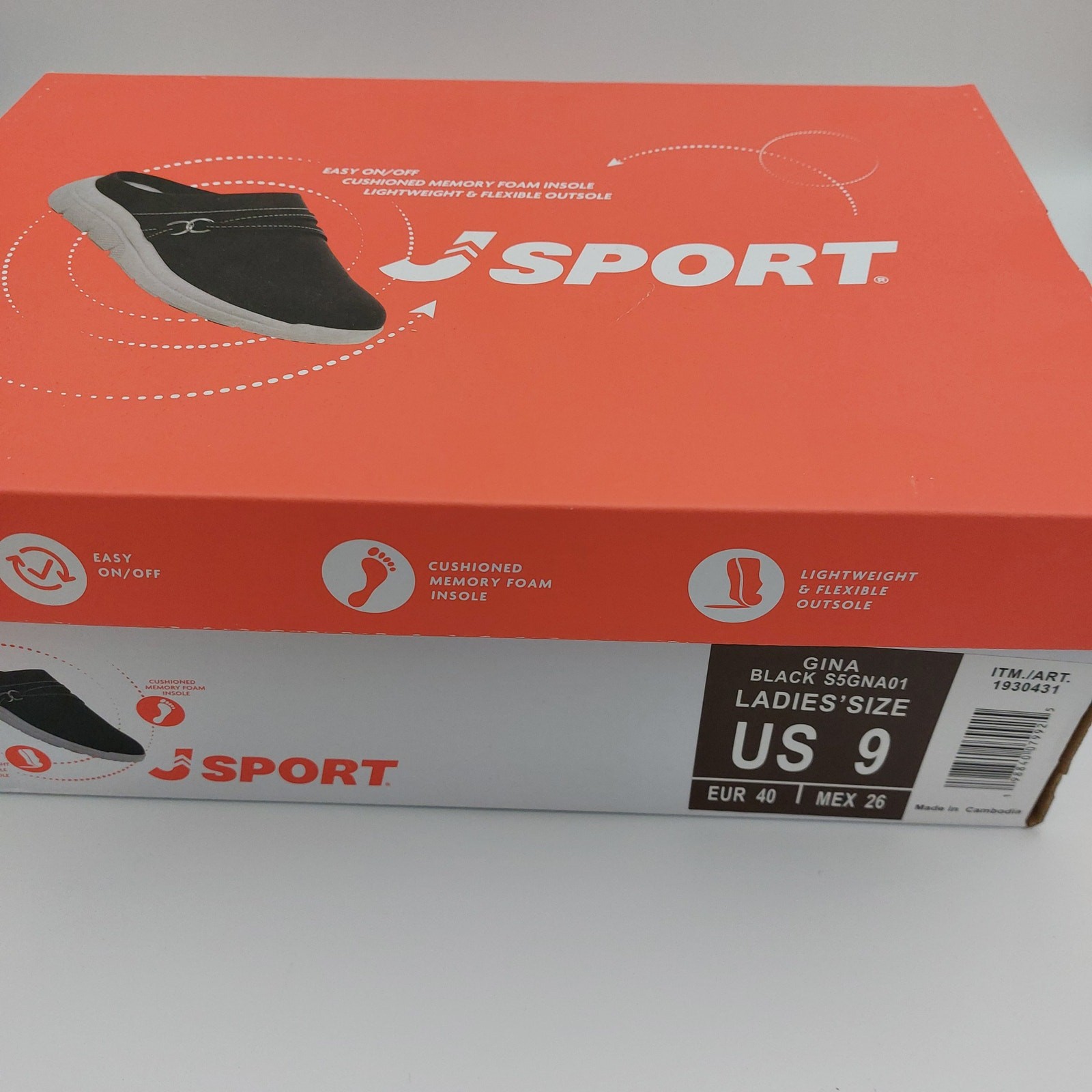 JSport by Jambu Gina Womens Size 9 Black Comfort Mules Clogs Slip On Shoes NIB
