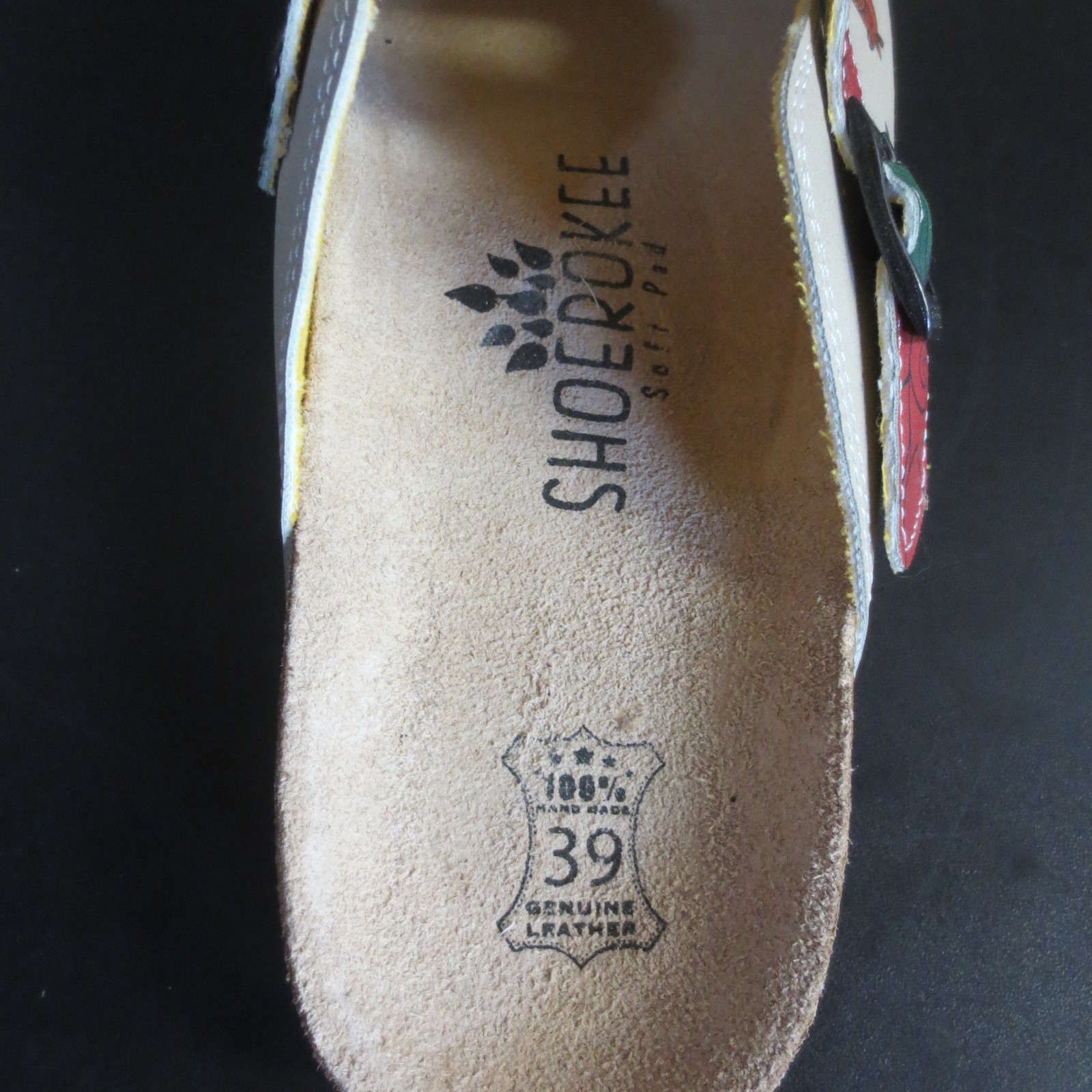 SHOEROKEE POMEGRANATE FLOWER Themed Women’s Mules – EU 39 – US 8.5