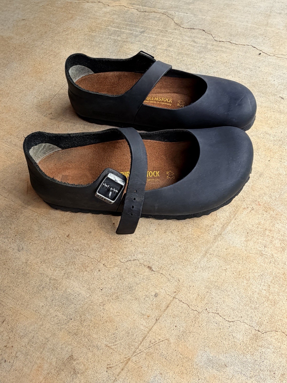 Birkenstock 39 Montova Black 100% Leather