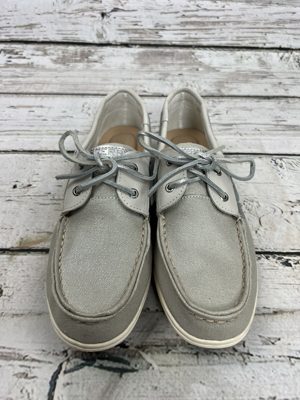 Sperry Top Sider Women’s Koi Fish Sparkle Slip On Flat Bottom Shoes No Box – 10
