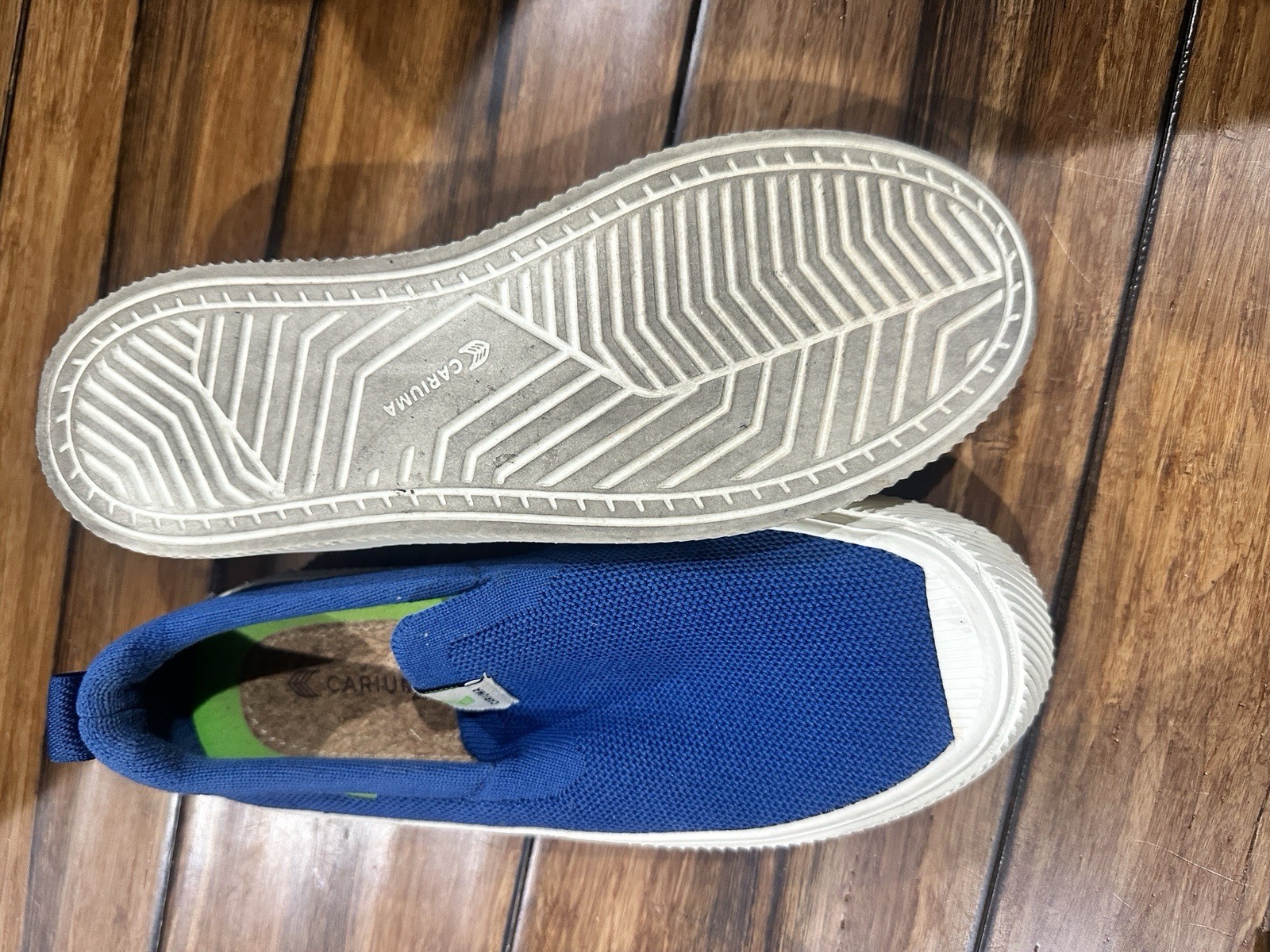 Cariuma Mineral Blue Knit Slip-on Sneaker Size 6 Loafer Easy On Sustainable
