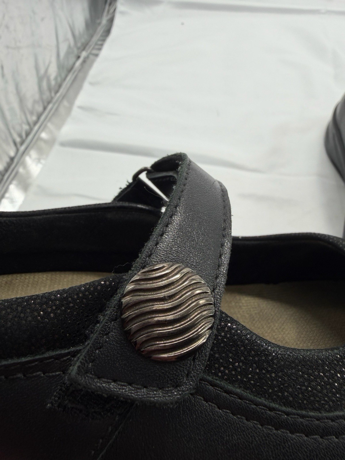 SAS Step Out Mary Jane Shoes Womens 6.5W Wide Black Leather Comfort Flats USA