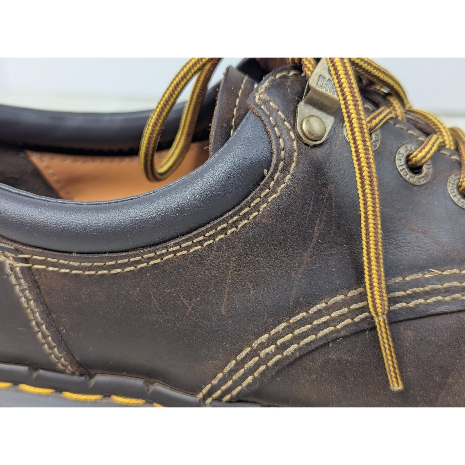 Pair w/ EATEN LEFT SHOE Dr. Martens Quad Arc Women 9 Brown Crazy Horse Platform