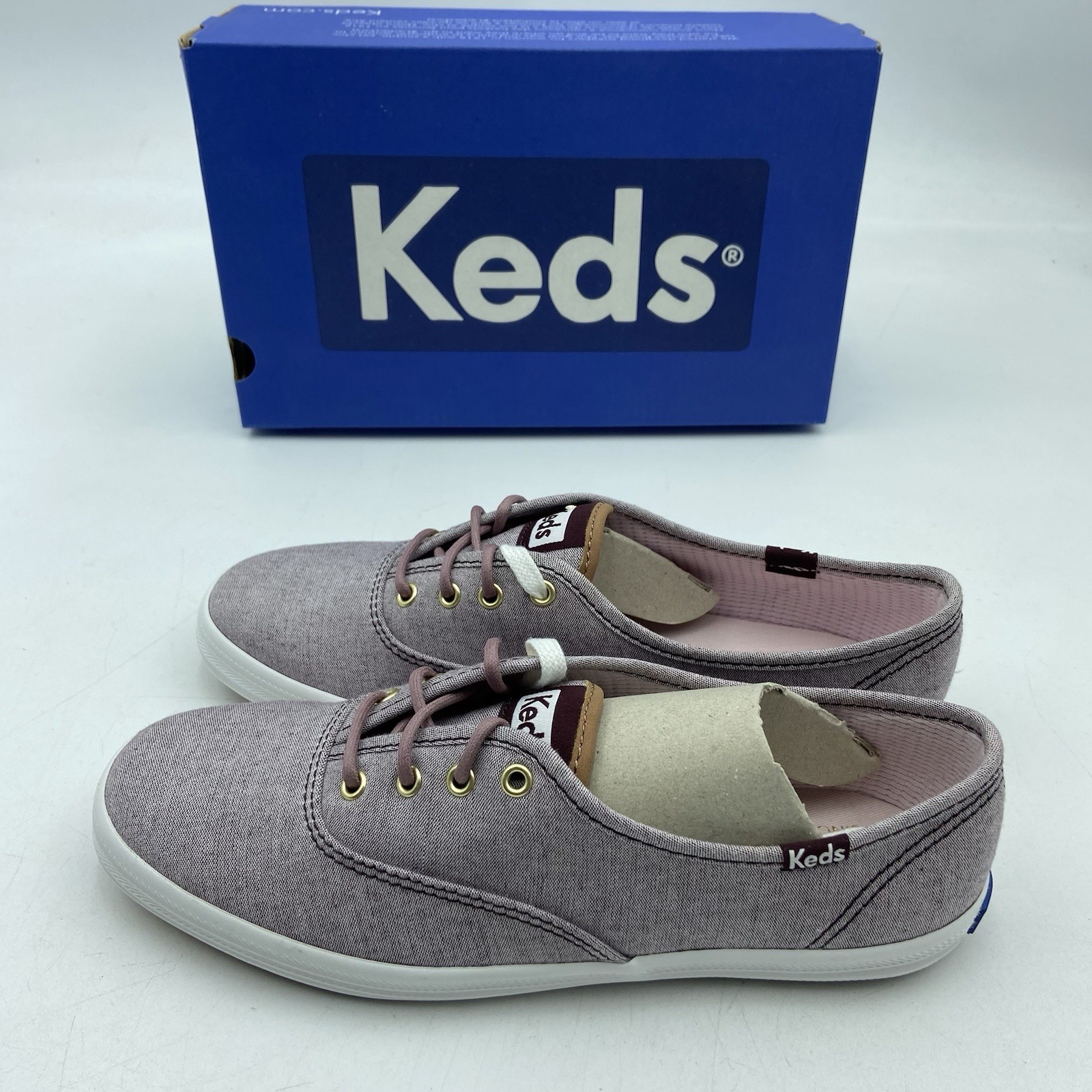 NEW Keds Women’s Champion Ticking CVS Heathered Burgundy Size 7.5