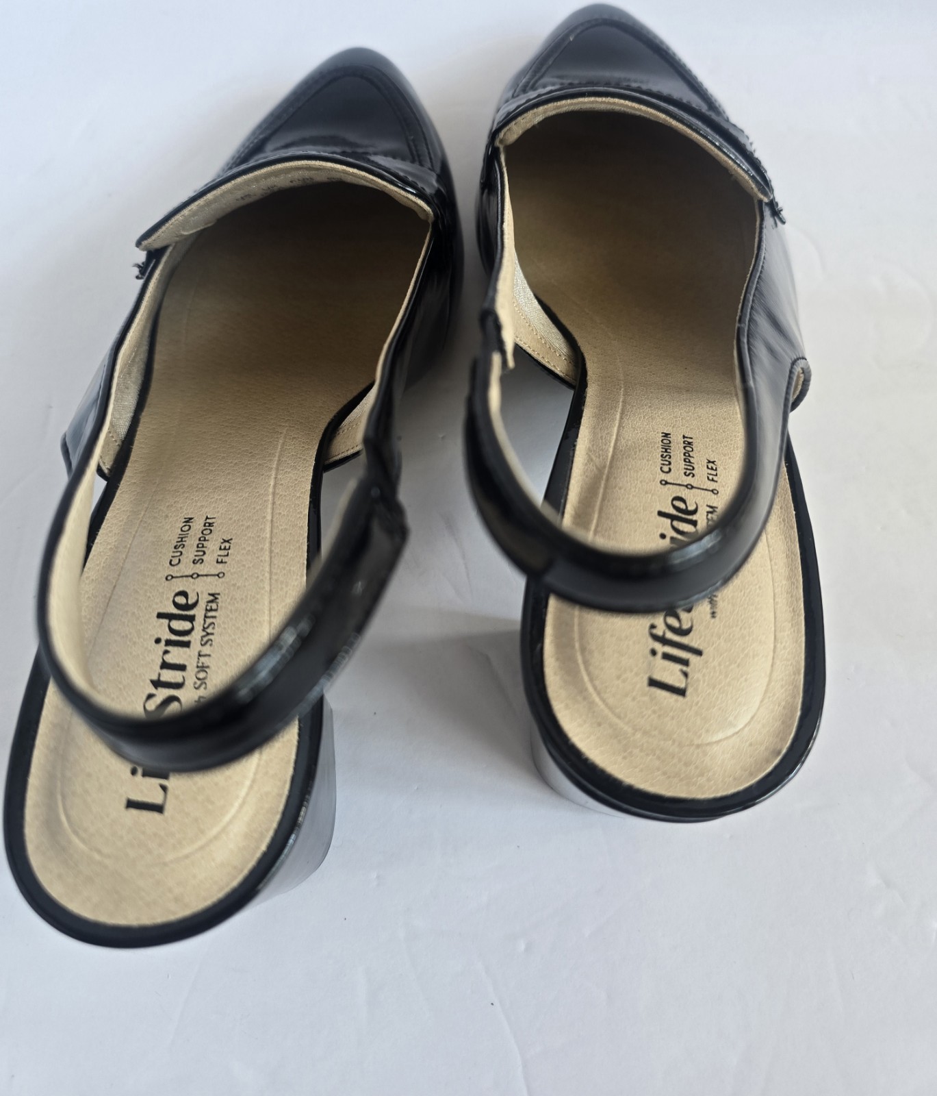 LifeStride Angel Pointed Toe Comfort Block Heel Slingback Pumps Size 7 Wide NIB