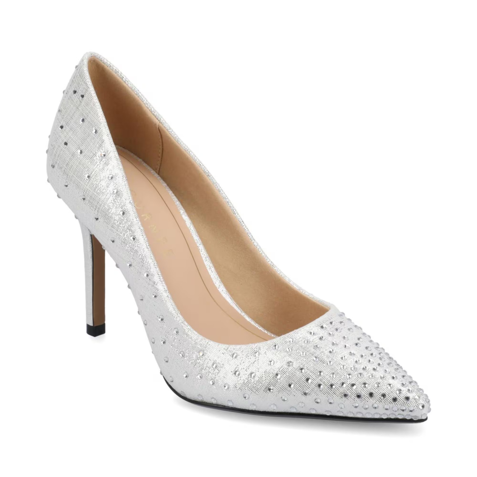 Women’s Journee Collection Venus Pointed Toe Stiletto Pumps Silver