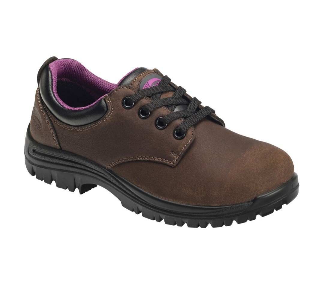 NEW Womens Avenger Waterproof Oxford Leather Work Shoes Brown Size 9.5 Composite