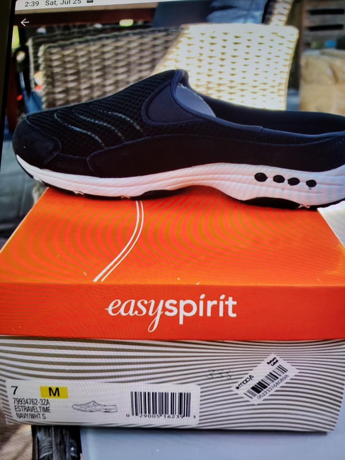 Women’s Easy Spirit, Traveltime Classic Clog Navy Blue FABRIC Size 7