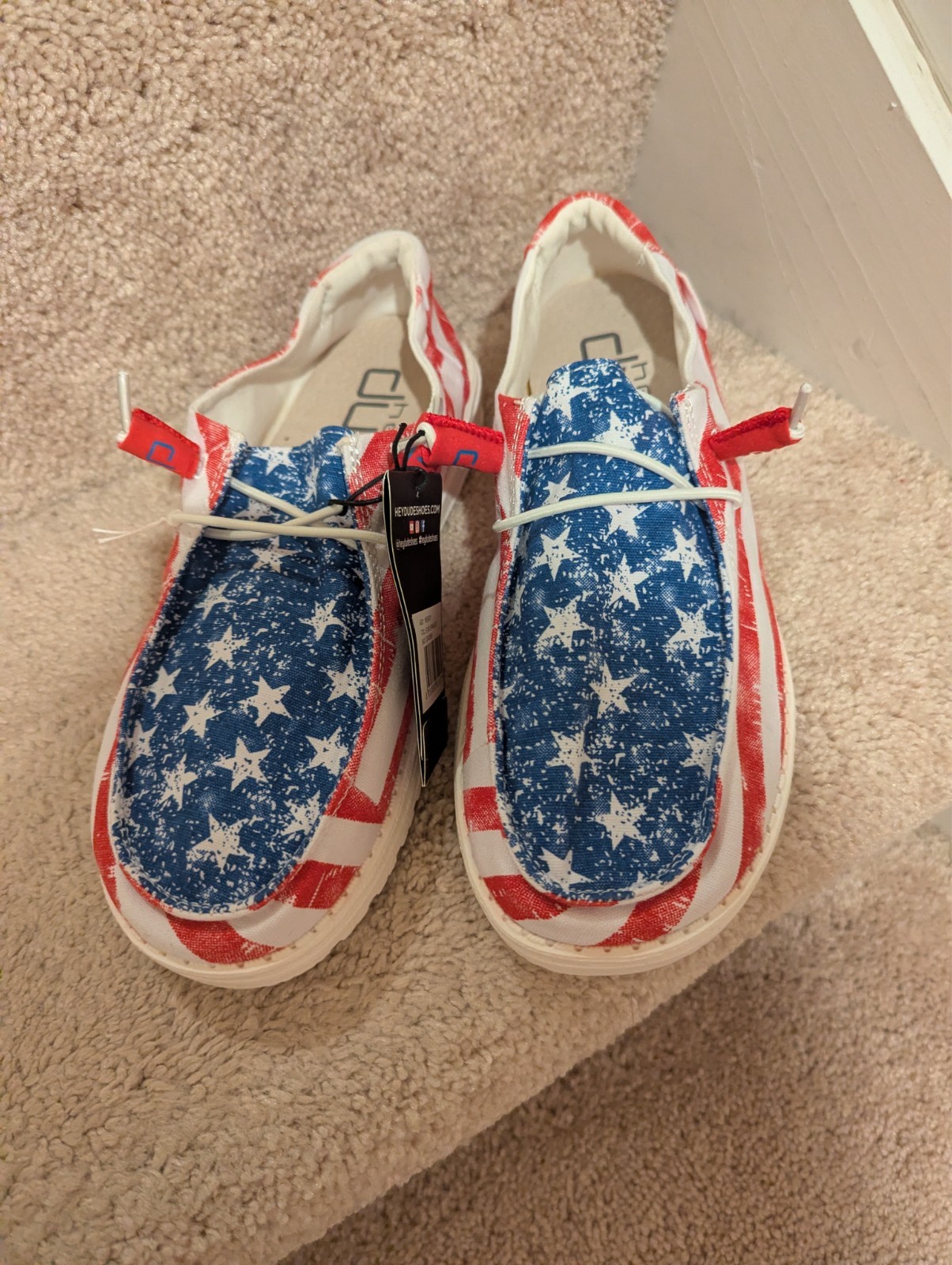 Hey Dude Women’s Wendy Star Spangled Shoes size 8