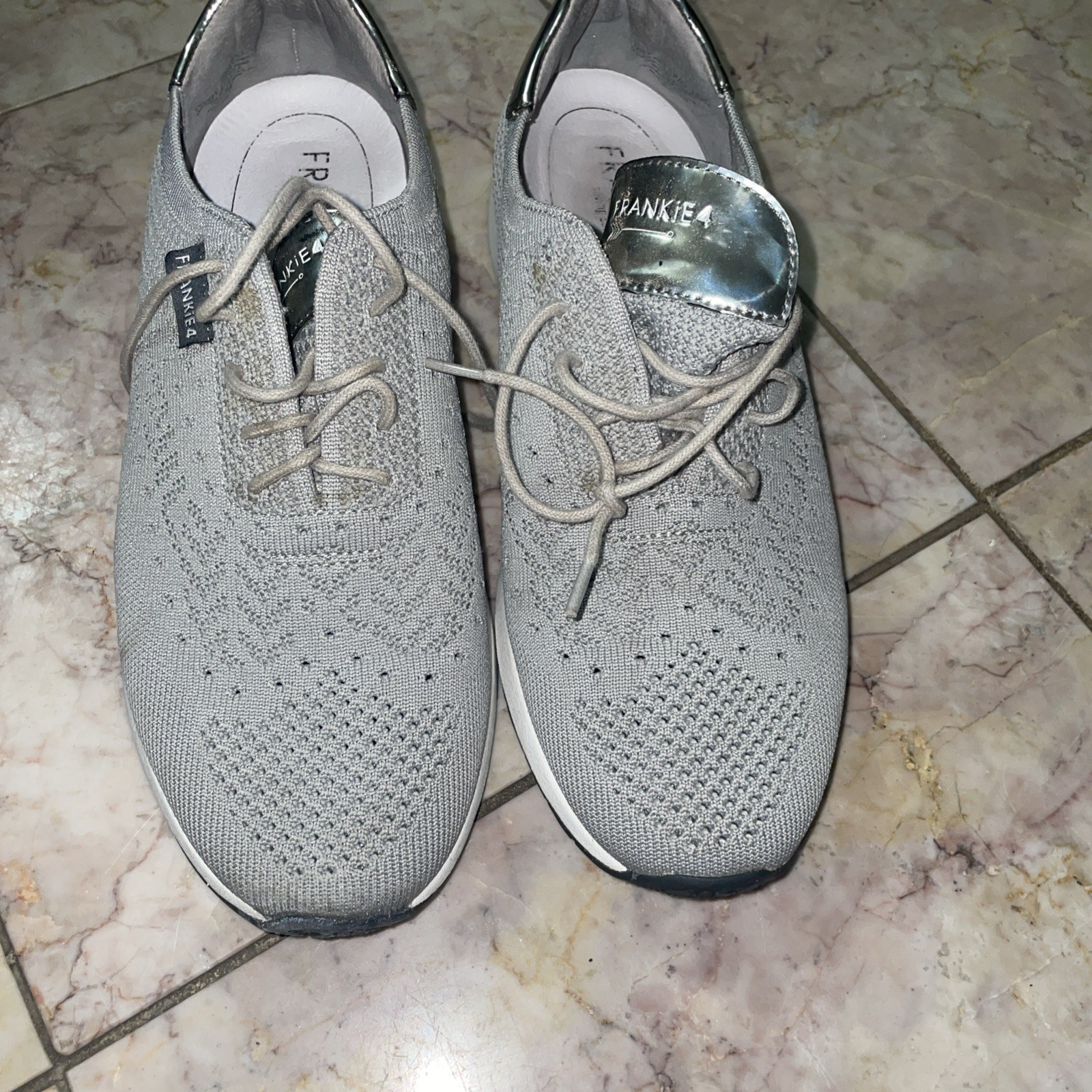 Frankie4 Women 10 Gray Lace Up Comfort Casual Sneaker Walking Vacay Shoe
