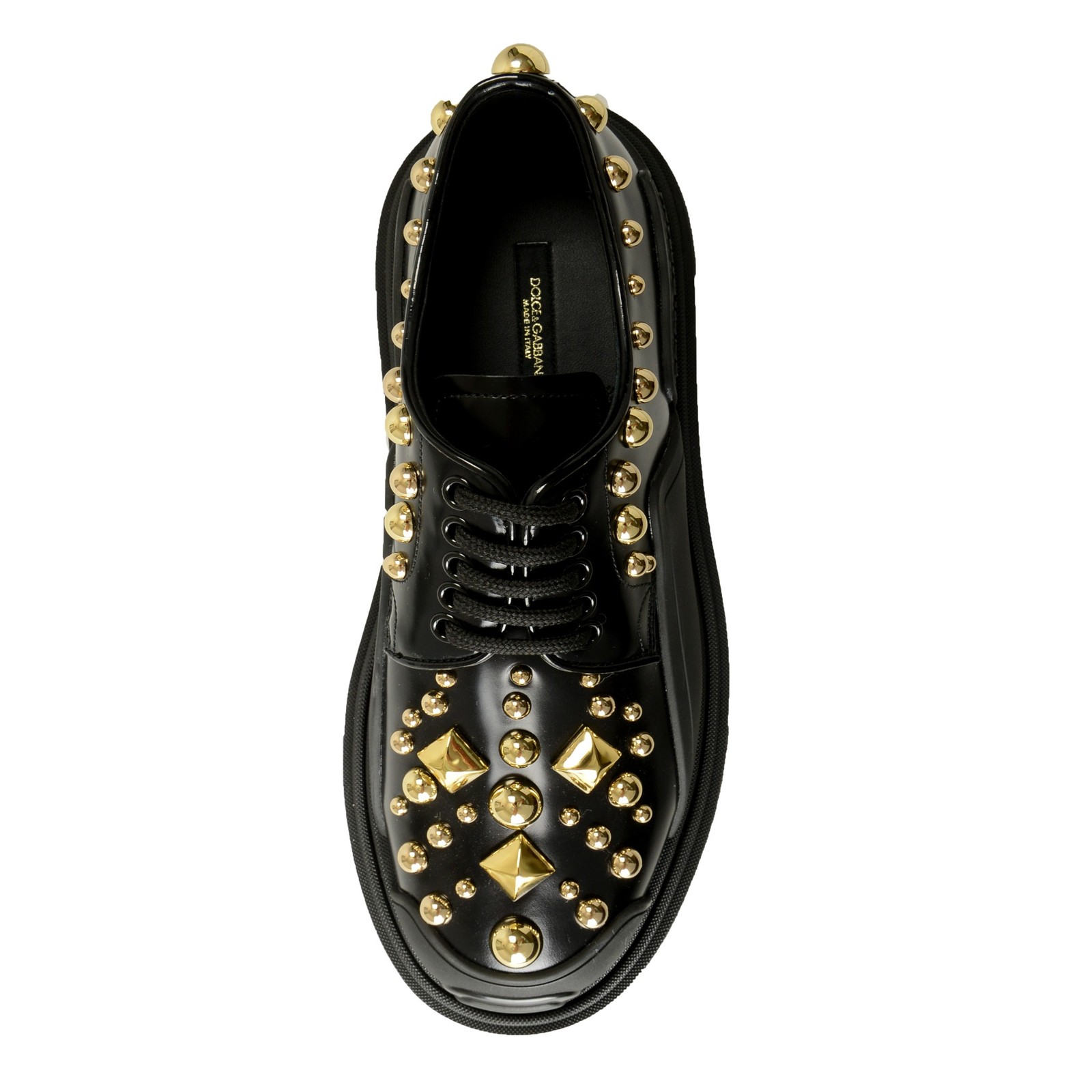 Dolce & Gabbana Women’s 100% Leather Metal Studs Oxfords Shoes US 10 IT 40
