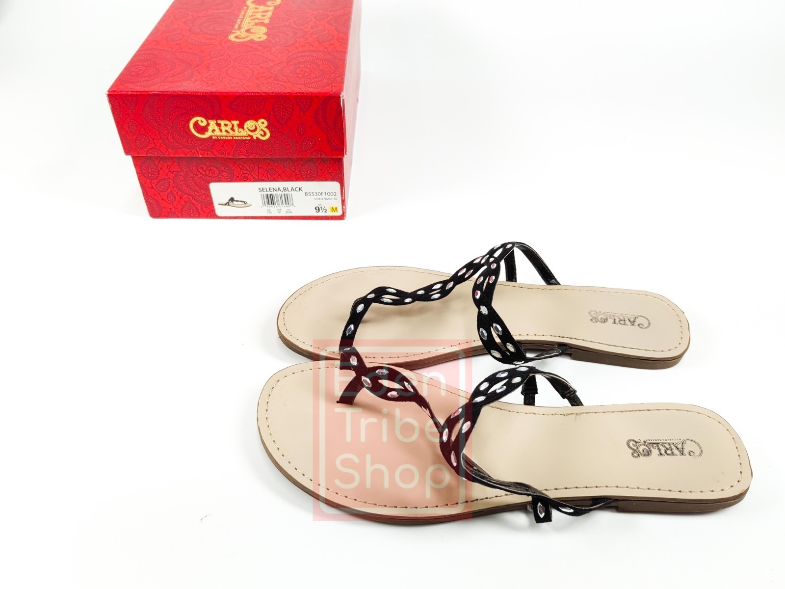 Carlos by Carlos Santana Women Strappy Black Sandals Size 9.5