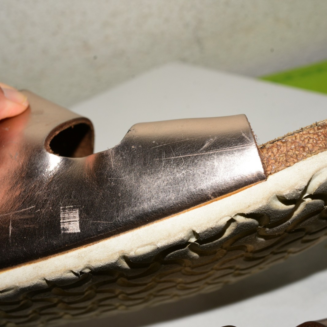 Birkenstock Arizona Leather Metallic Rose Gold Soft Women 41 N