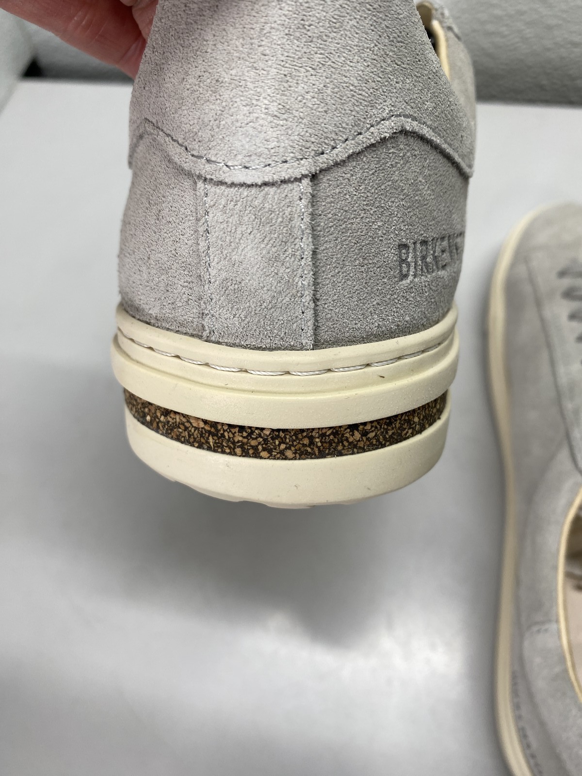 Birkenstock Unisex Bend Low Suede Leather Sneakers Size L 7, M 5 Stone Coin Grey