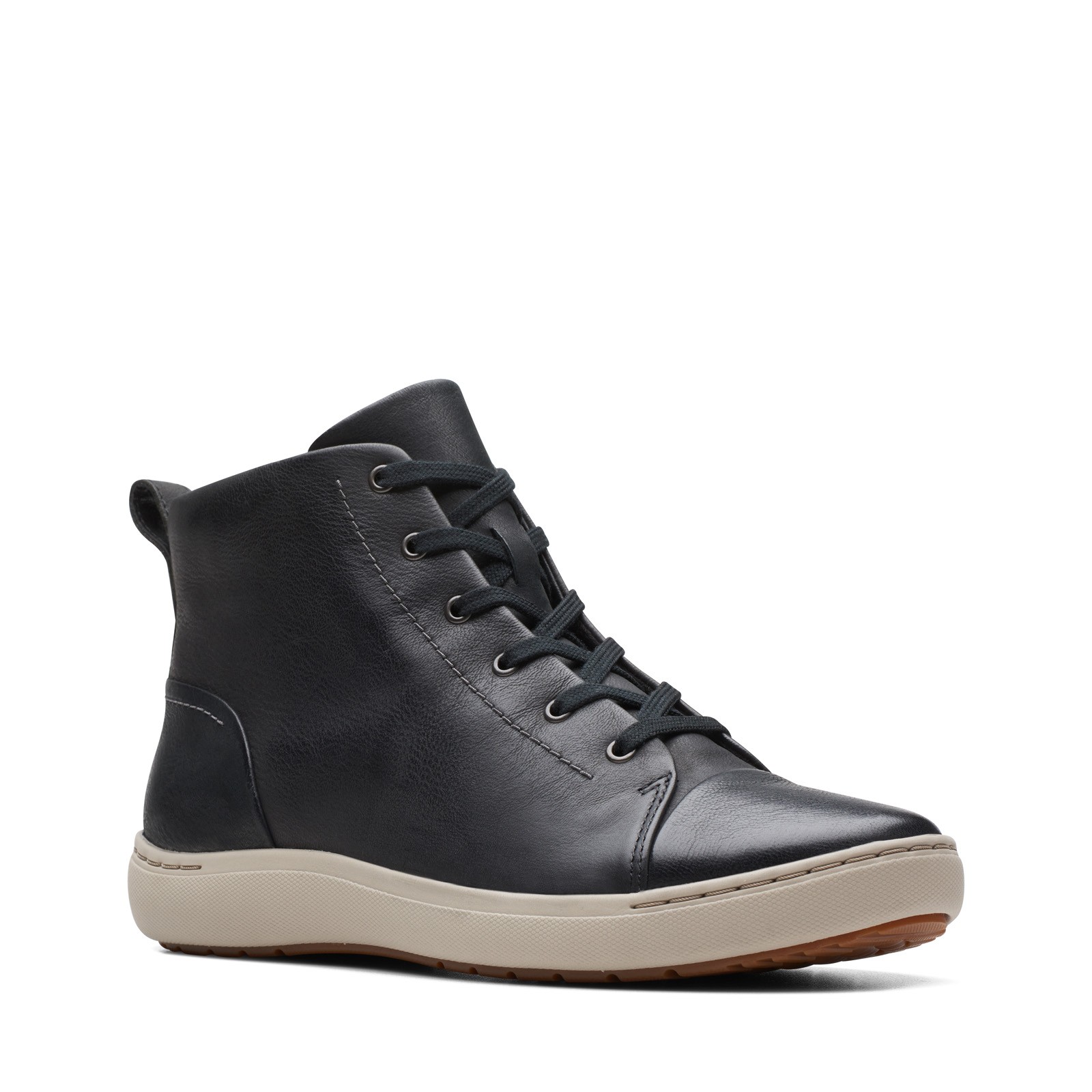 Clarks Nalle Vine 26174385 Womens Black Leather Lifestyle Sneakers Shoes