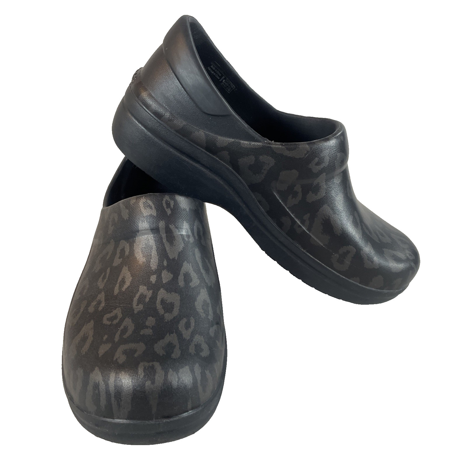 Crocs Neria Pro Black Animal Print Graphic Clog Womens Size 9 Comfort Shoes