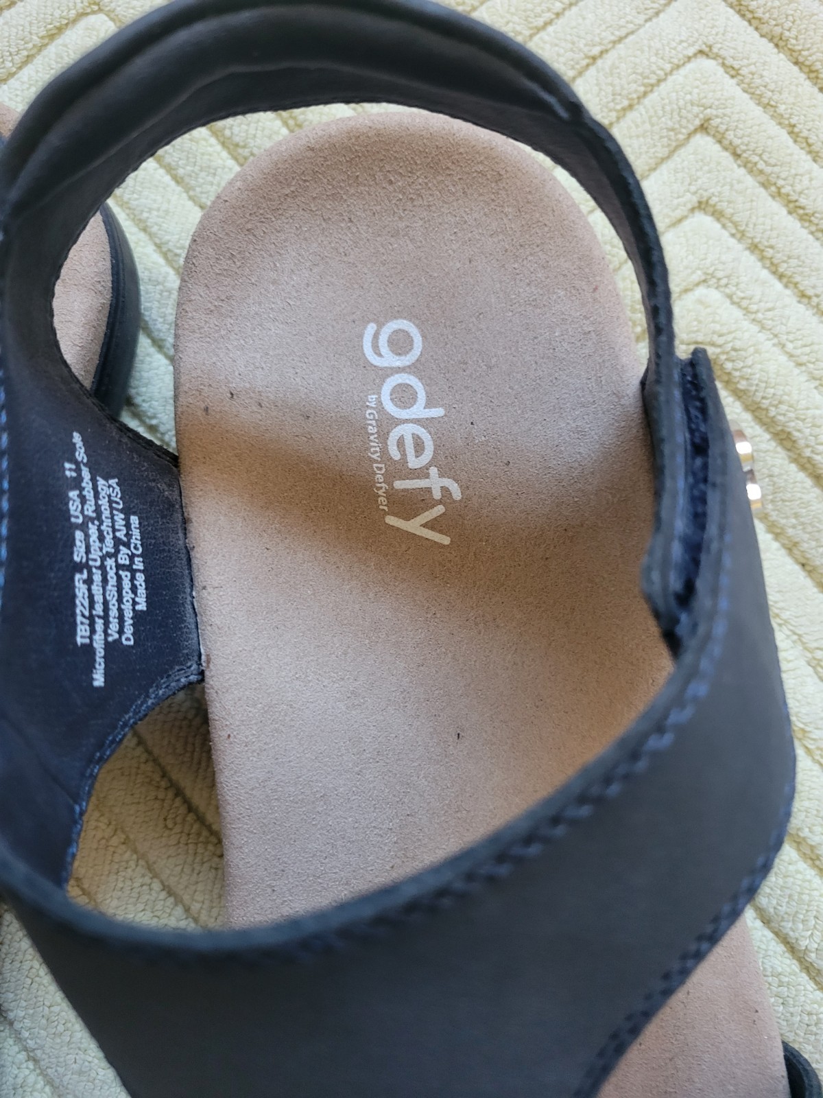 Gdefy Sandals Blue Dyvor VersoShock Orthotic Hook Loop T Strap Comfort SIZE 11 .