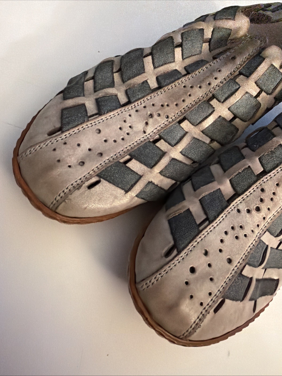 Rieker Sina 78 Leather Woven Slingback Comfort Heeled Shooties Shoes 38 Q81
