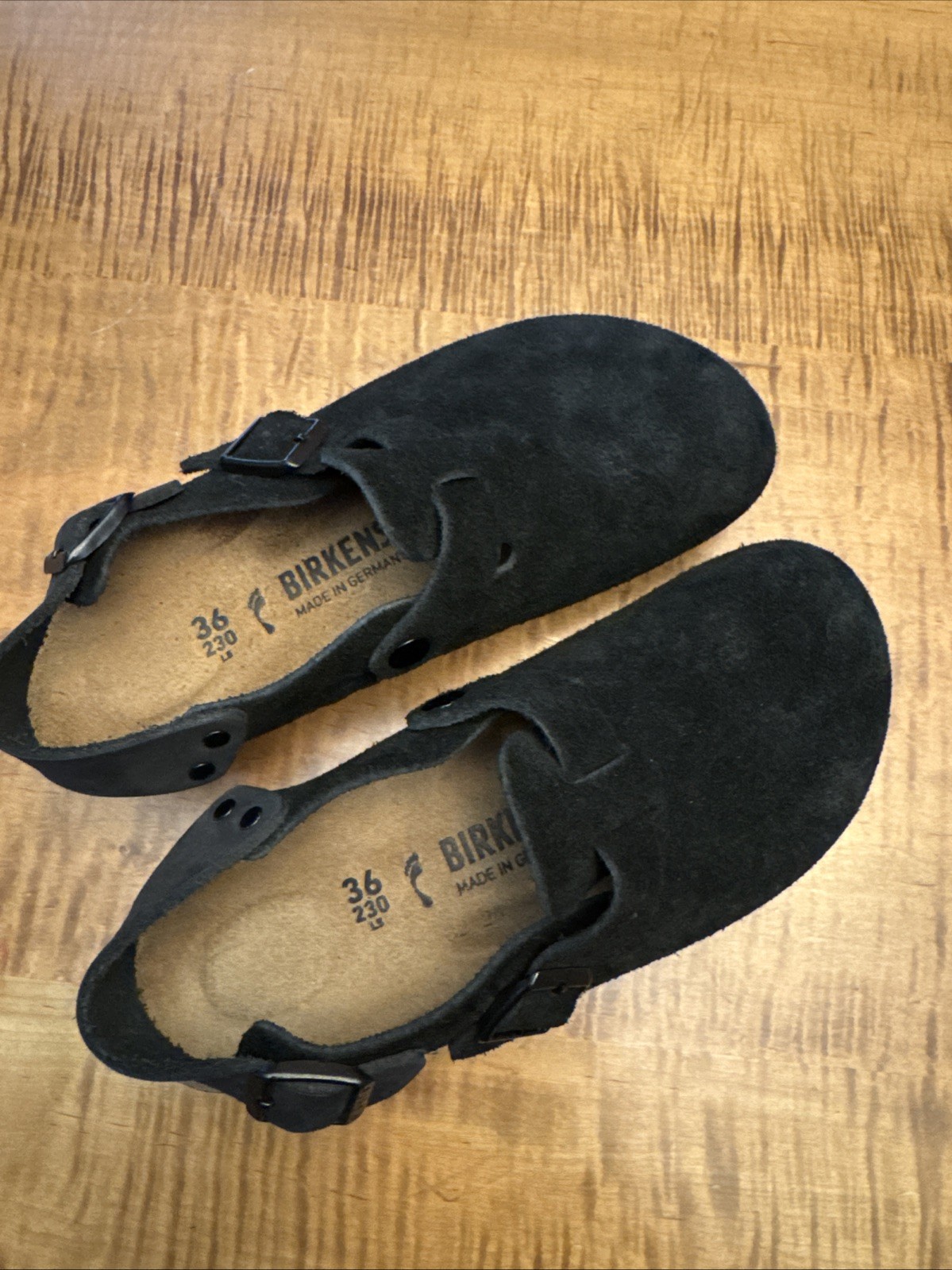 Birkenstock Tokio Size US 5-5.5 EU 36 Clog Mules Shoes Black Suede