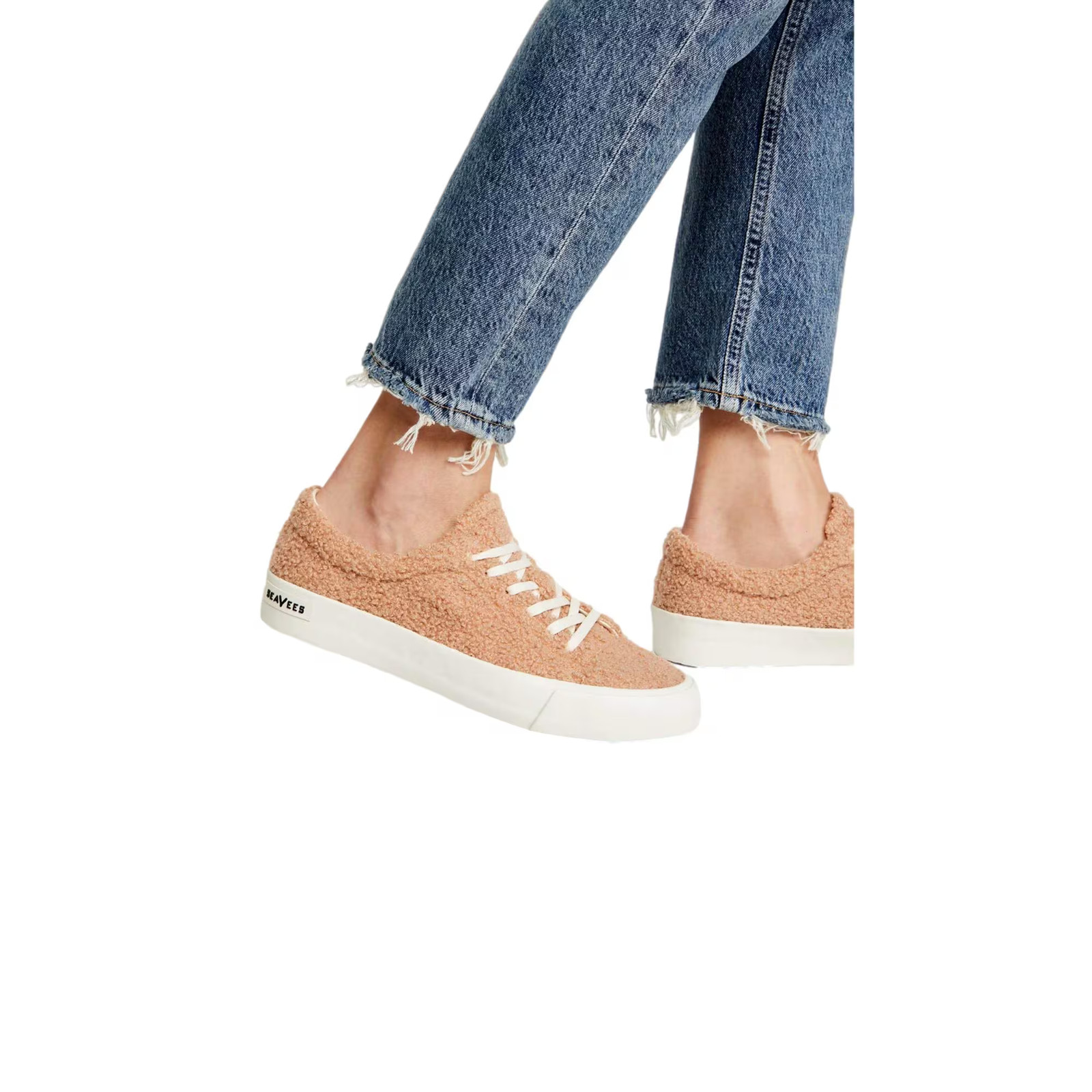 SeaVees Gallery Sneaker Faux Shearling Blonde W017C20PFS Women’s Size 6.5 Medium