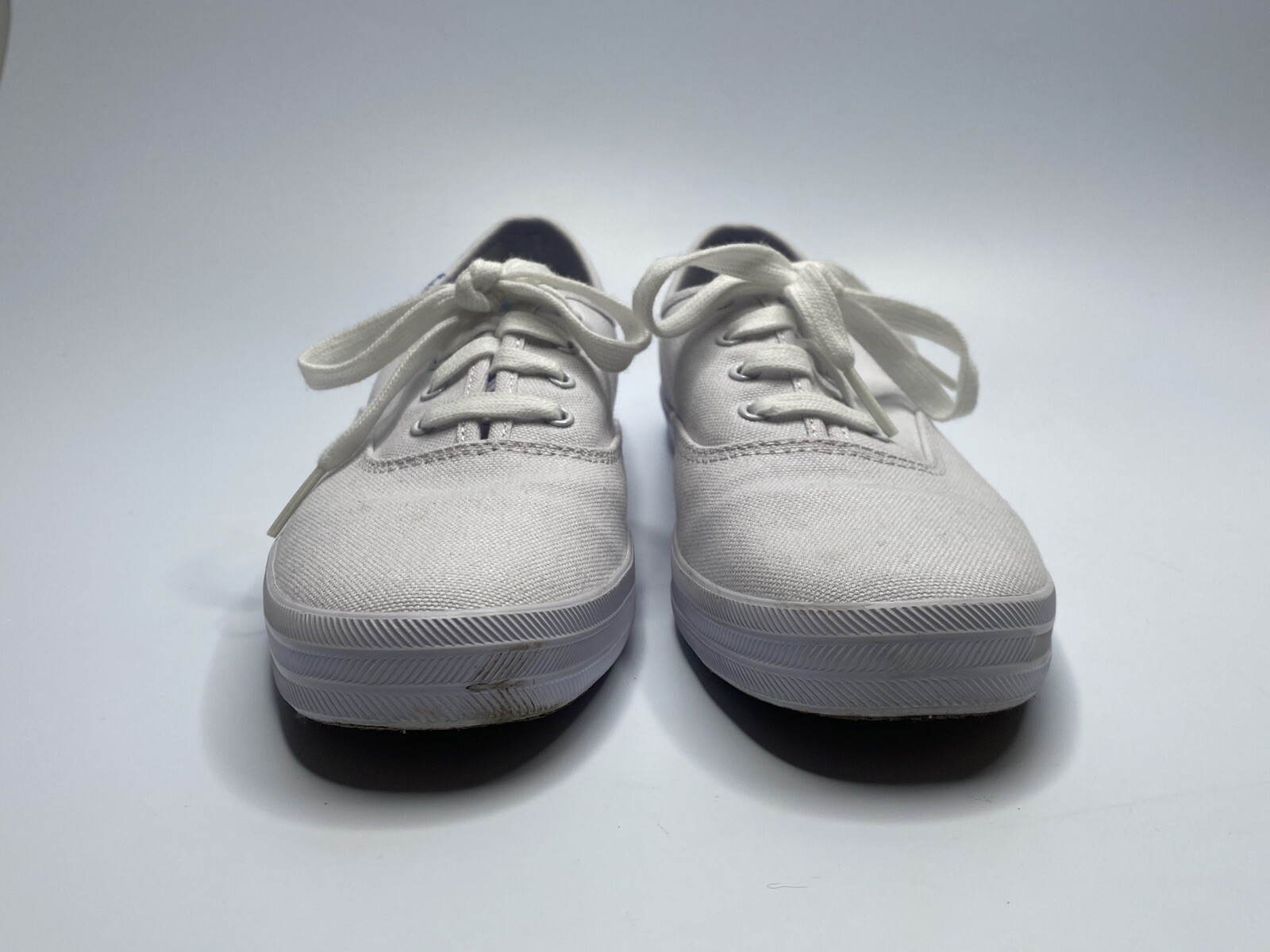 New Keds Womens White Canvas Champion Slip On Flat Shoes WF34000S Sz 9.5