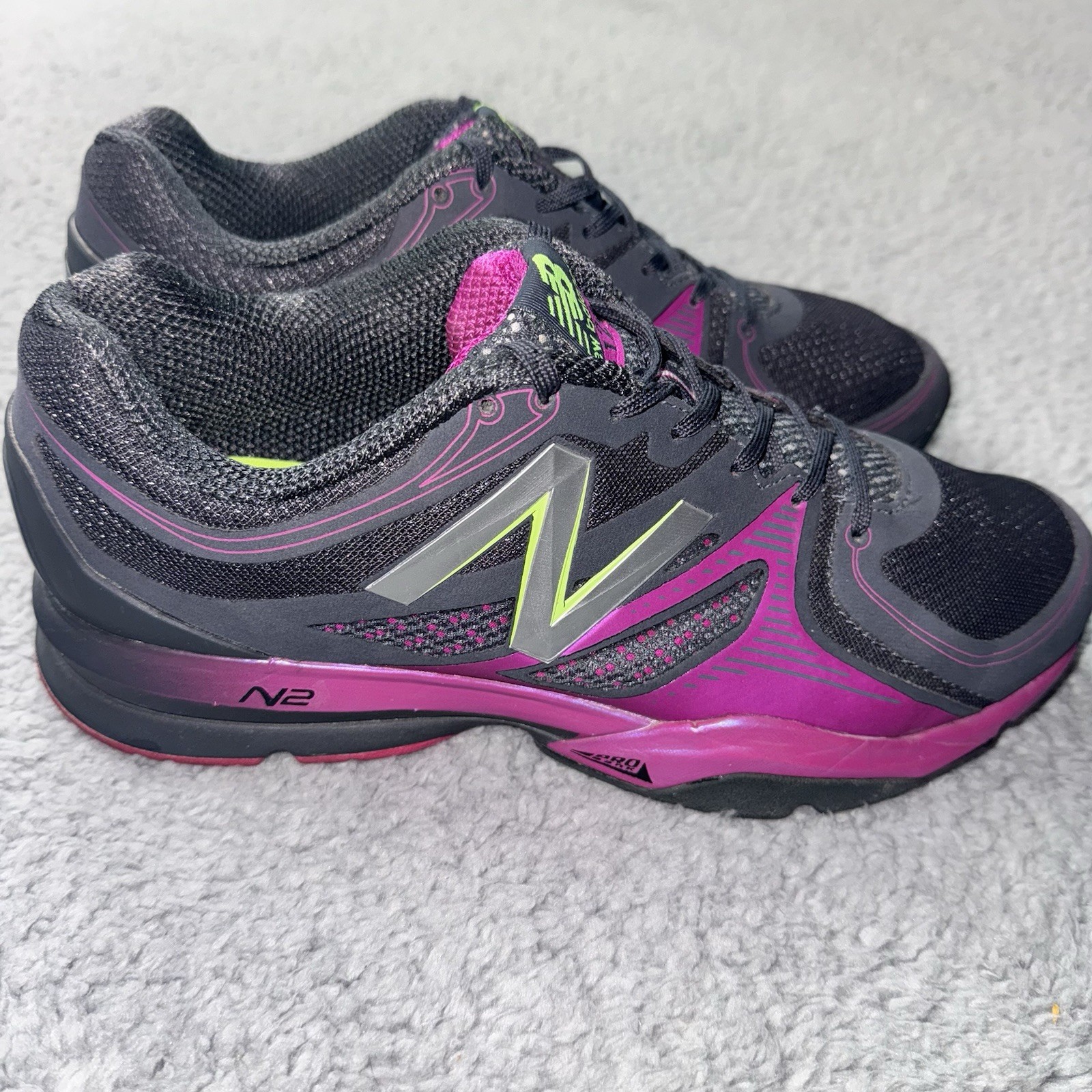 New Balance Shoes Womens 10.5 Sneakers Black Mesh Lace Up WX1267BP Sports