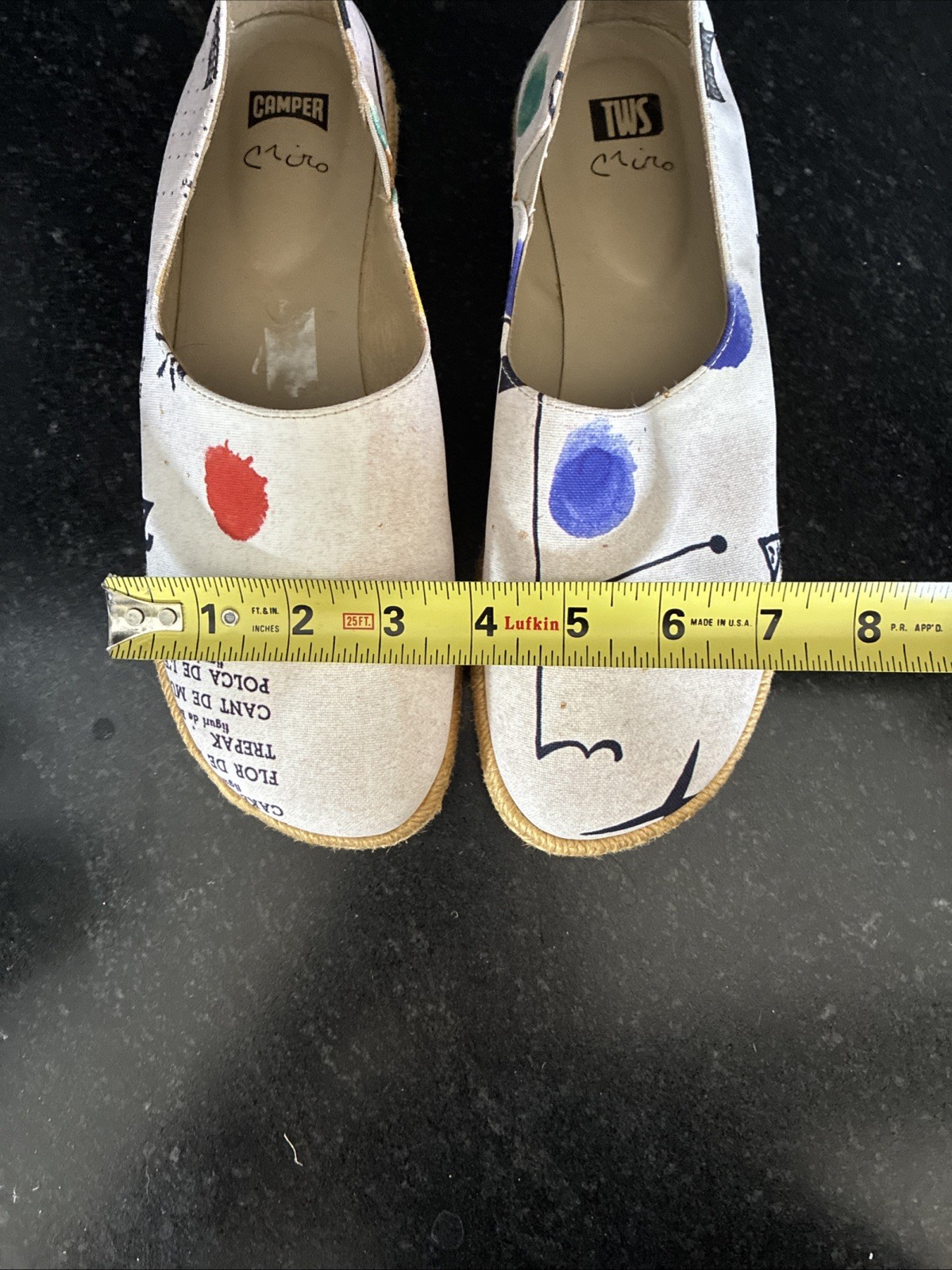 Camper Criro Abstract Espadrilles Slip Ons Womens EU 40 US 9/9.5 Run Small 8/8.5