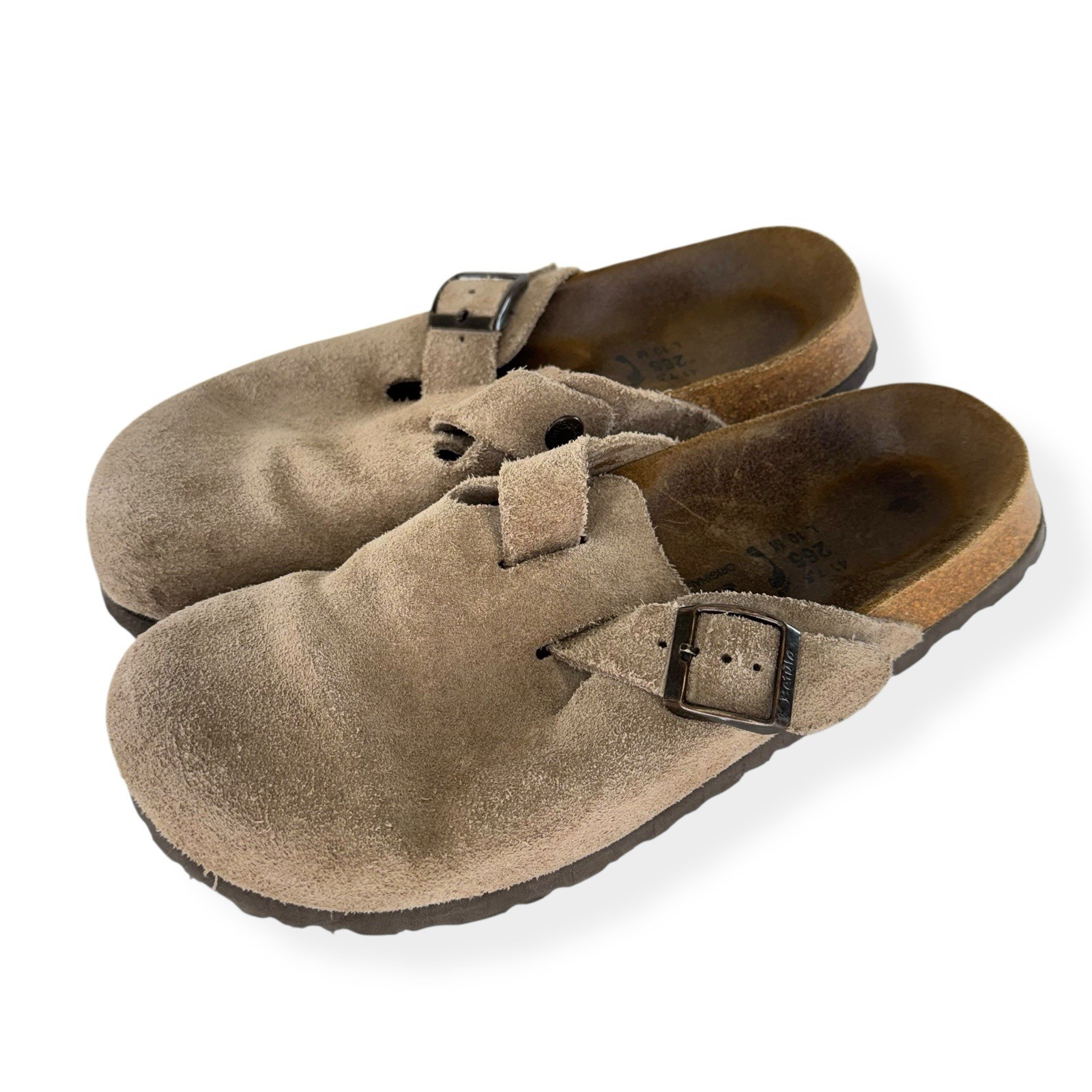 Birkenstock Betula Boston Clogs Beige Taupe Suede Leather Euro 41 US Women’s