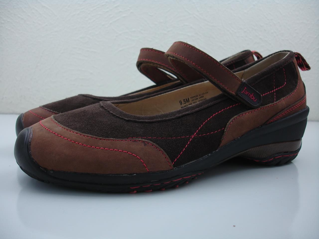 Women’s 9.5 M Jambu All Terra Formosa Mary Jane Brown Suede Leather Shoes Wedge