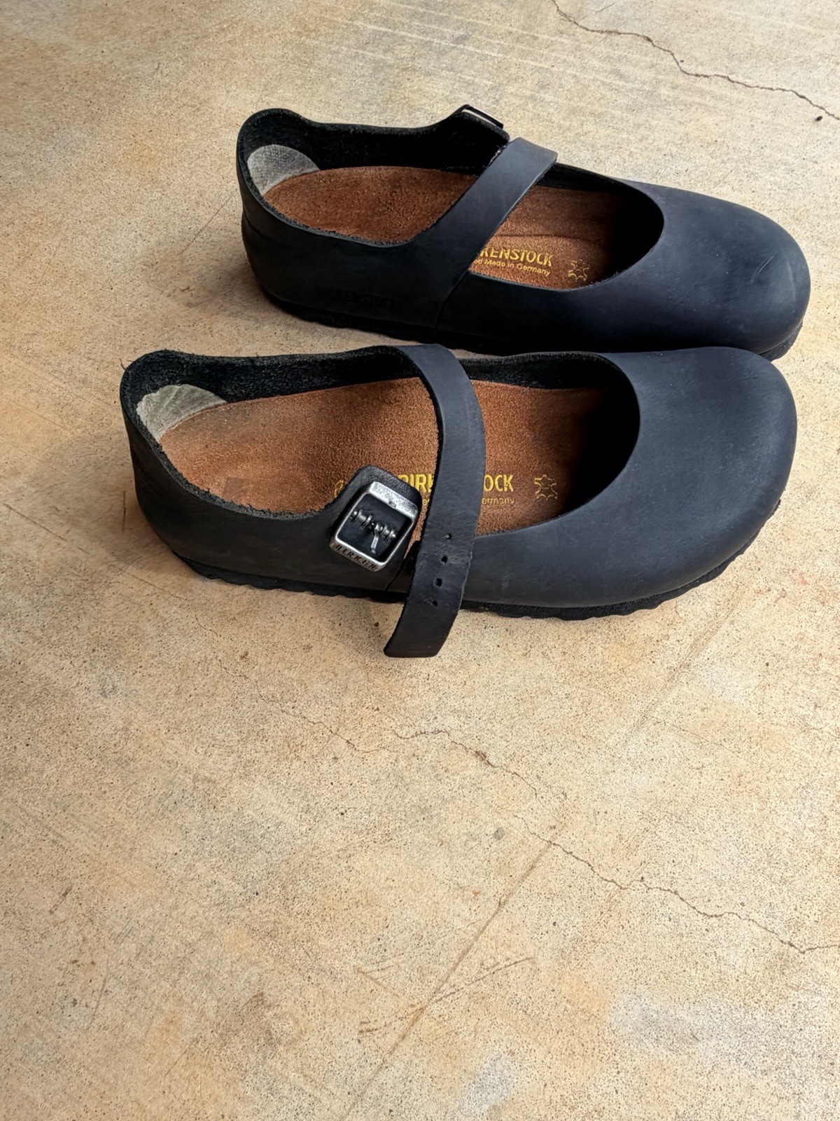 Birkenstock 39 Montova Black 100% Leather