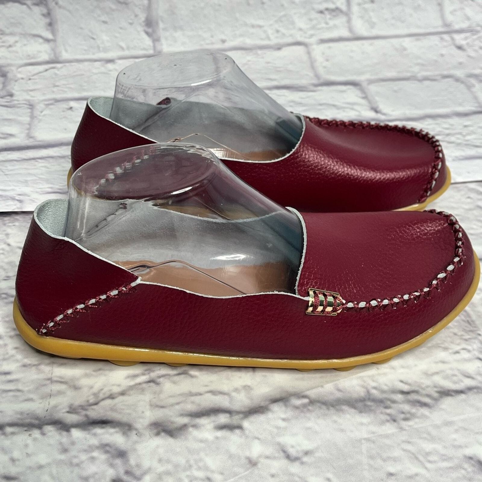 Venus Celia burgundy womens moccasin loafer flat shoes new size 9